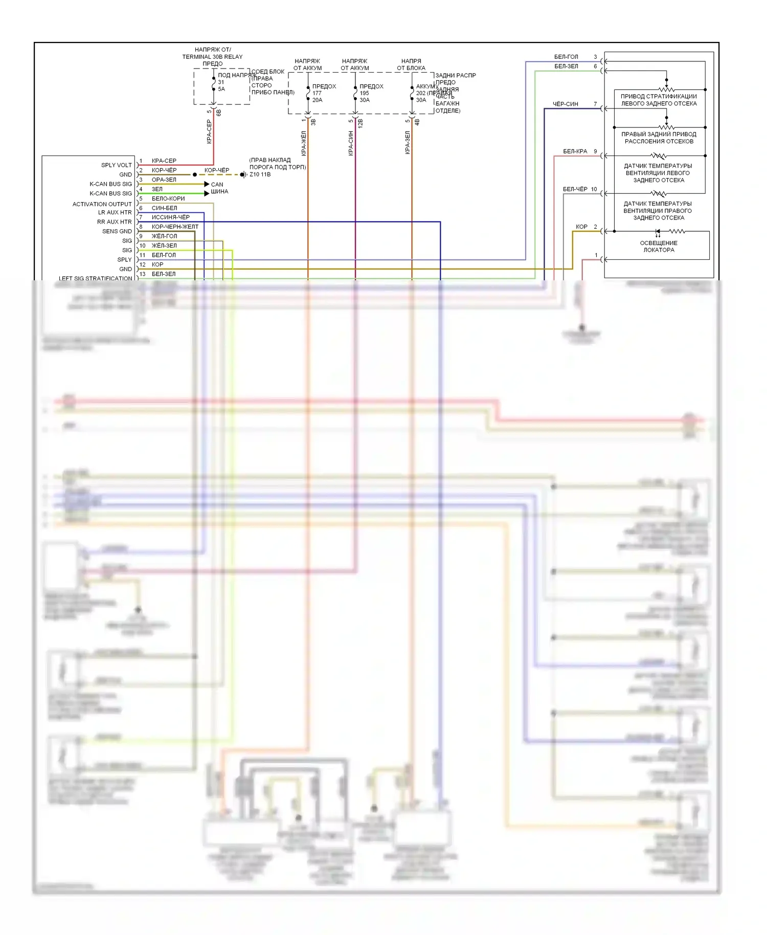 7 серия BMW F01/F02 рестайлинг (2012-2015): Электросхема климат контроля, с задним автоматическим климат-контролем (3 из 5) 