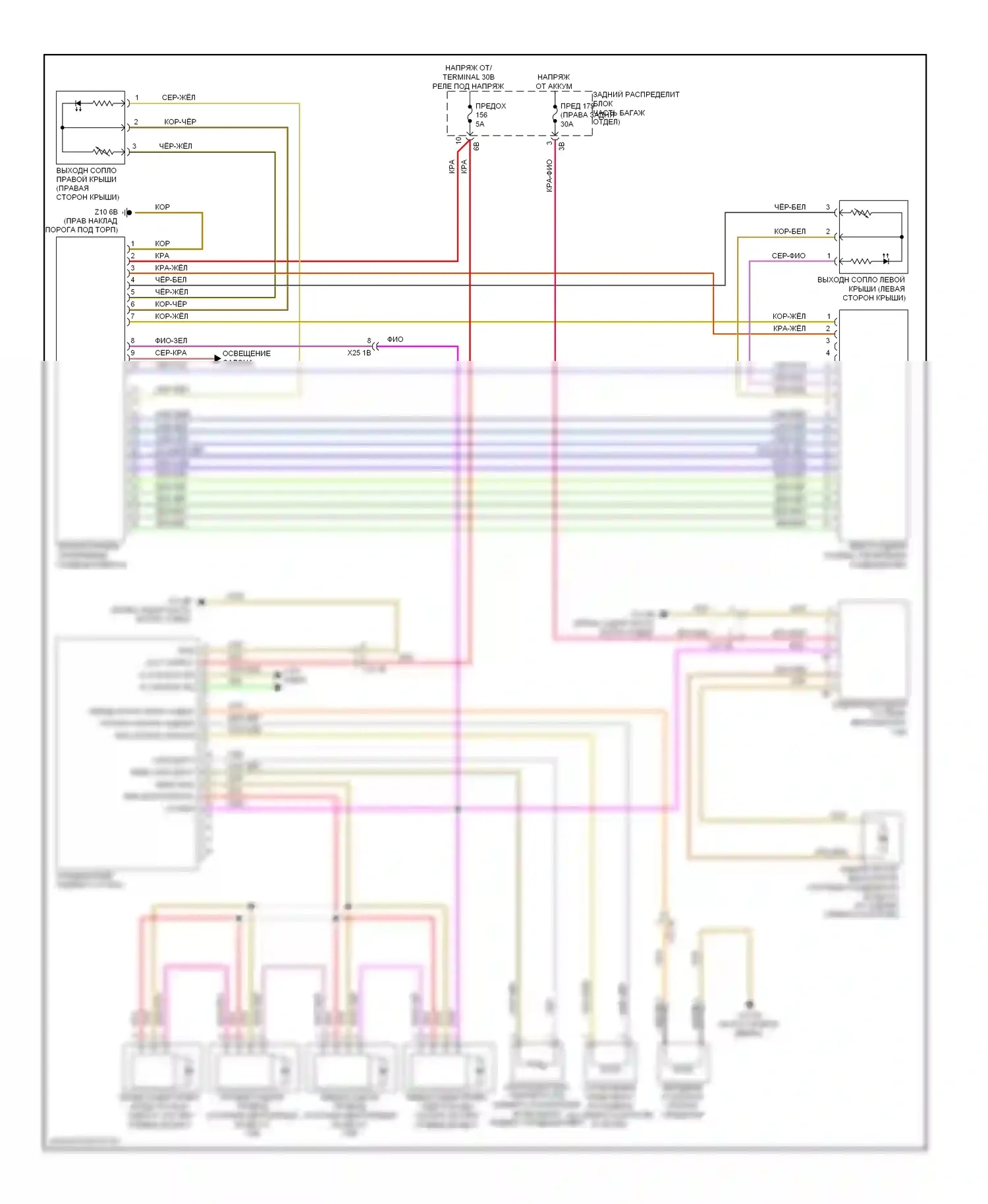 7 серия BMW F01/F02 рестайлинг (2012-2015): Электросхема заднего отопителя и кондиционера 