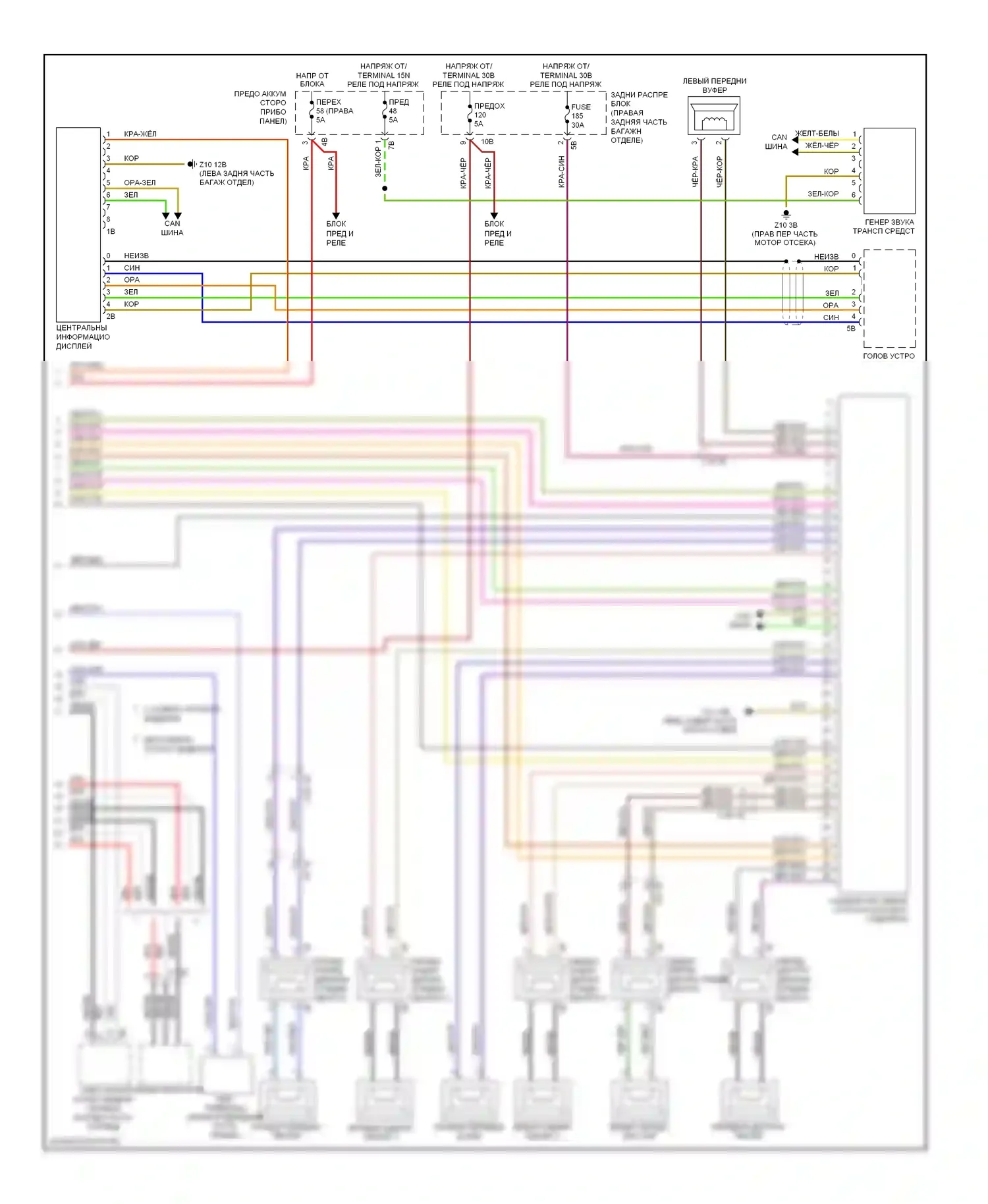 7 серия BMW F01/F02 рестайлинг (2012-2015): Электросхема навигации, высокая (2 из 2) 