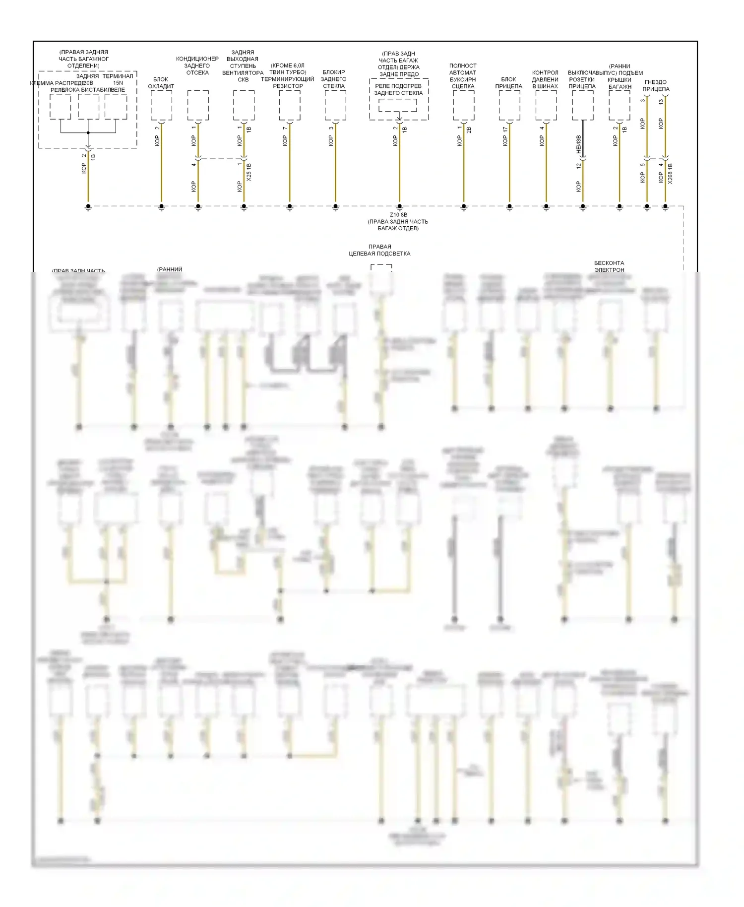 7 серия BMW F01/F02 рестайлинг (2012-2015): Электросхема разводки массы (5 из 7) 
