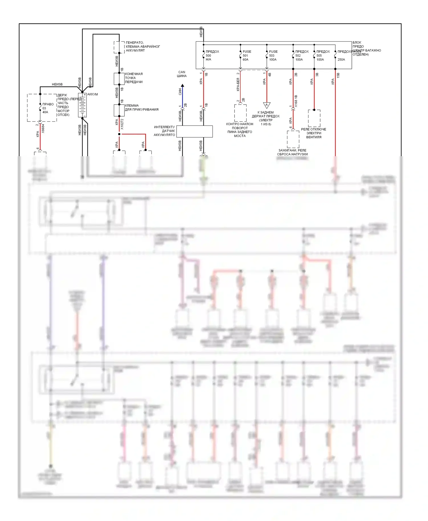 7 серия BMW F01/F02 (2008-2012): Электросхема блока предохранителей реле (1 из 8) 
