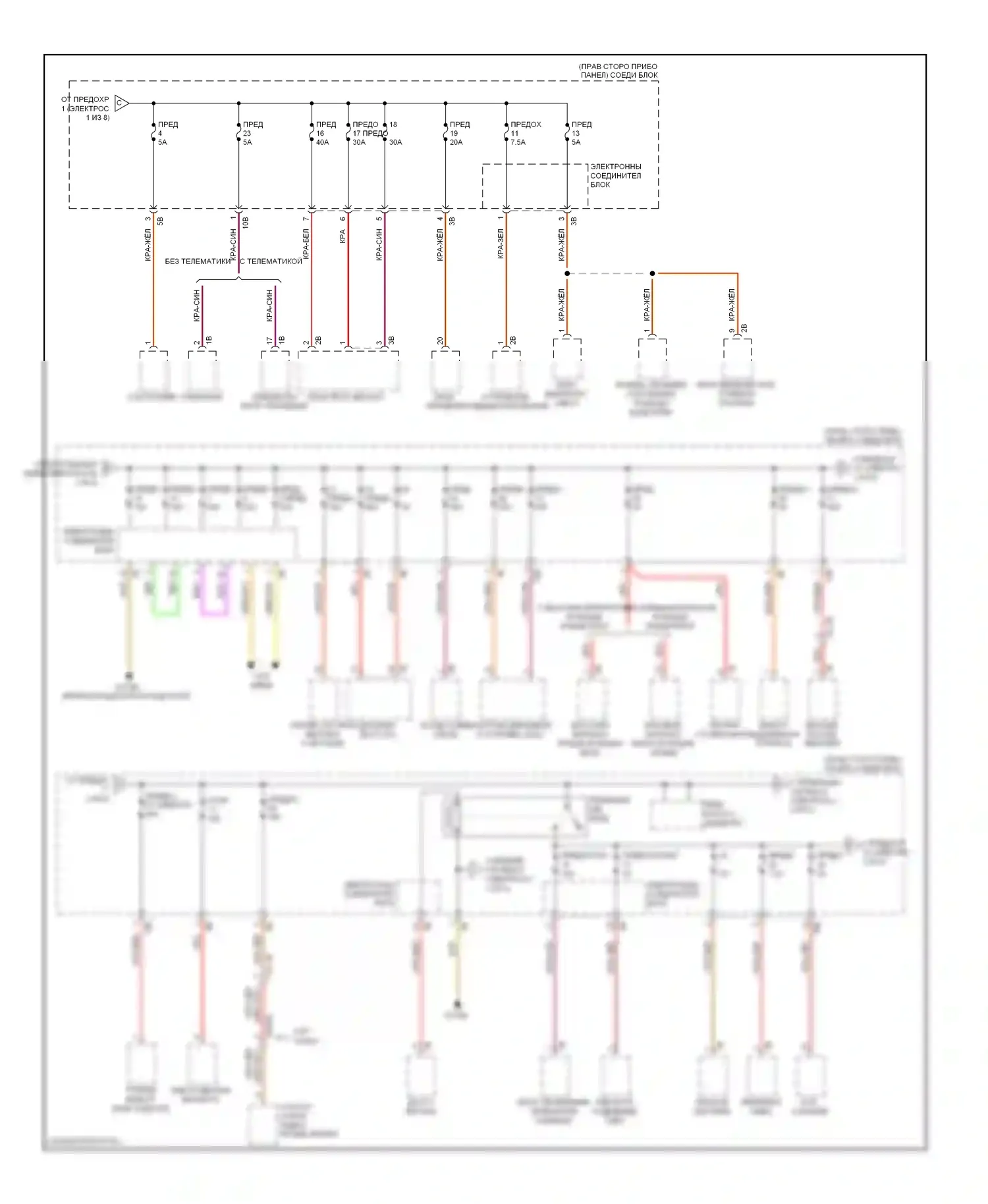 7 серия BMW F01/F02 (2008-2012): Электросхема блока предохранителей реле (2 из 8) 
