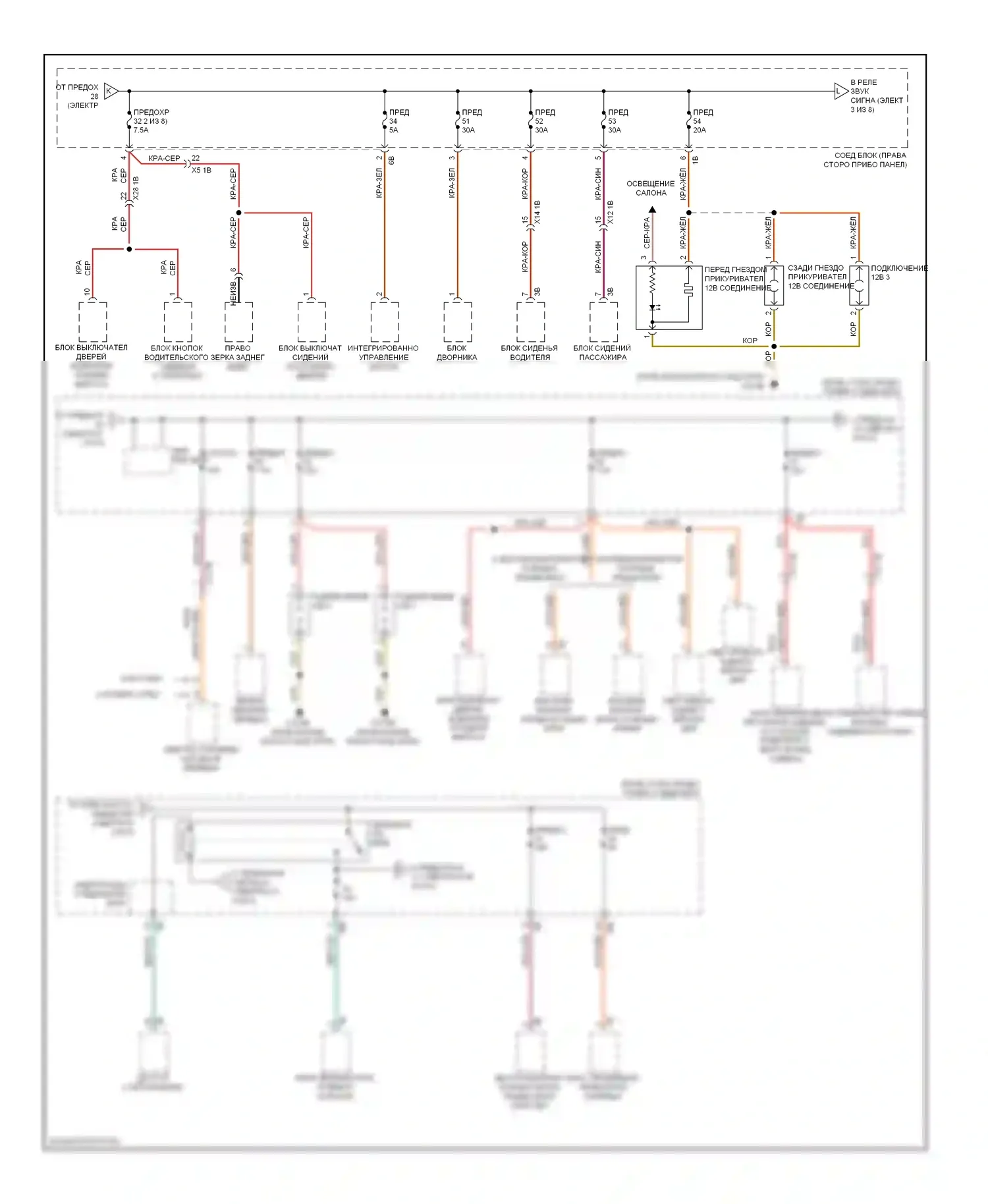 7 серия BMW F01/F02 (2008-2012): Электросхема блока предохранителей реле (3 из 8) 