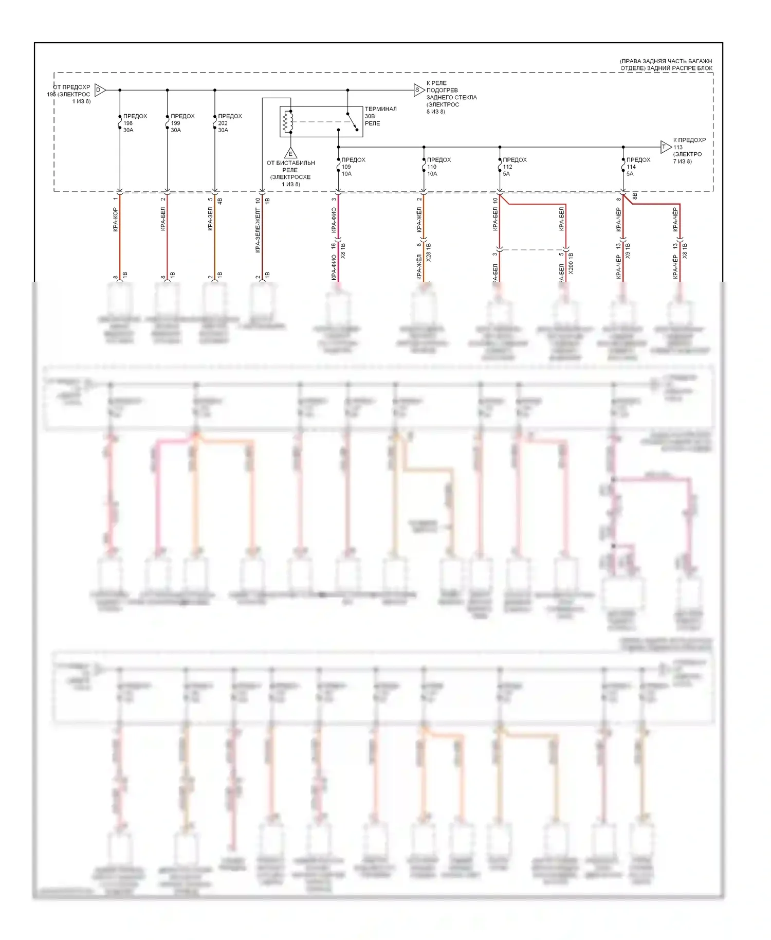 7 серия BMW F01/F02 (2008-2012): Электросхема блока предохранителей реле (7 из 8) 