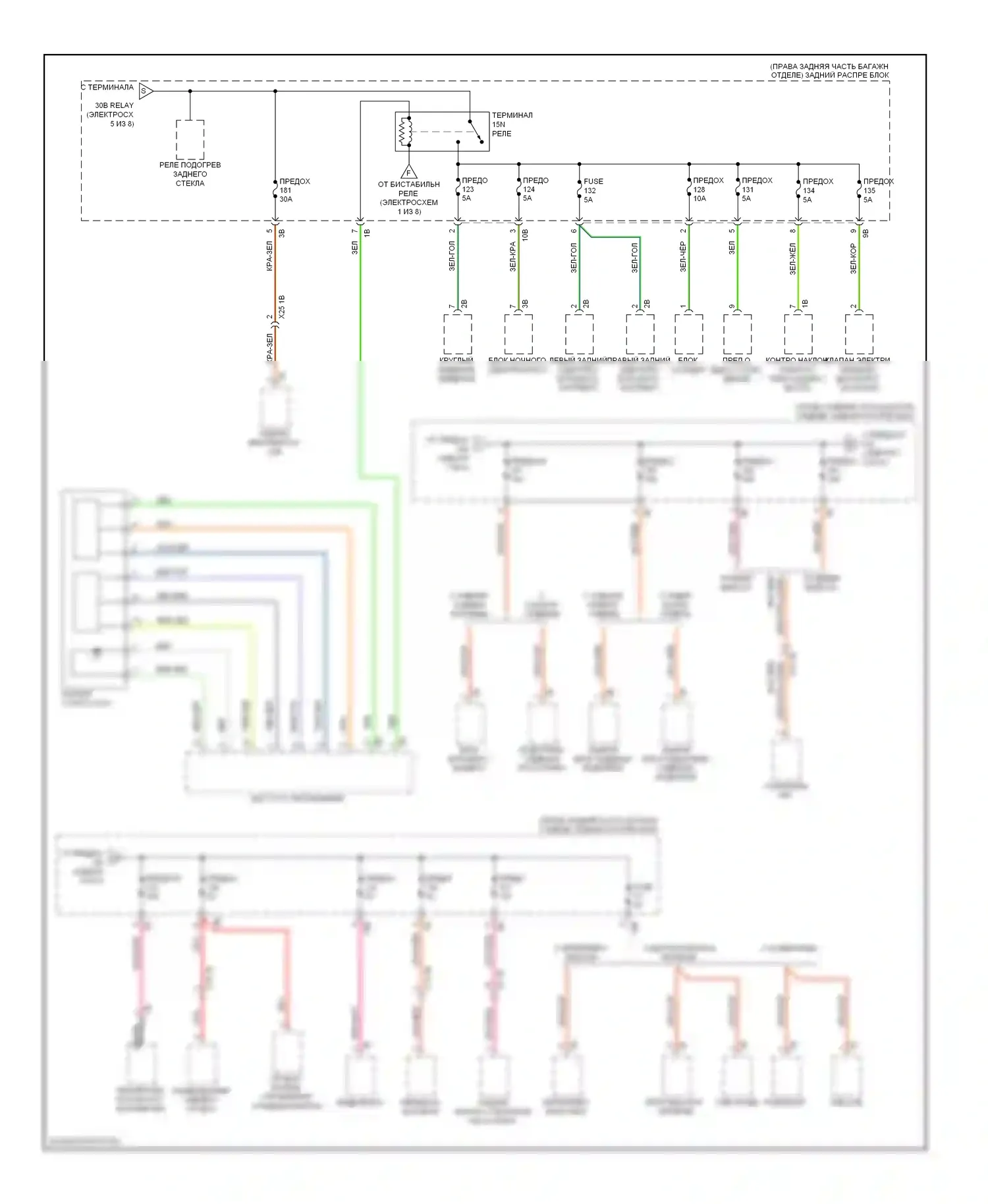 7 серия BMW F01/F02 (2008-2012): Электросхема блока предохранителей реле (8 из 8) 