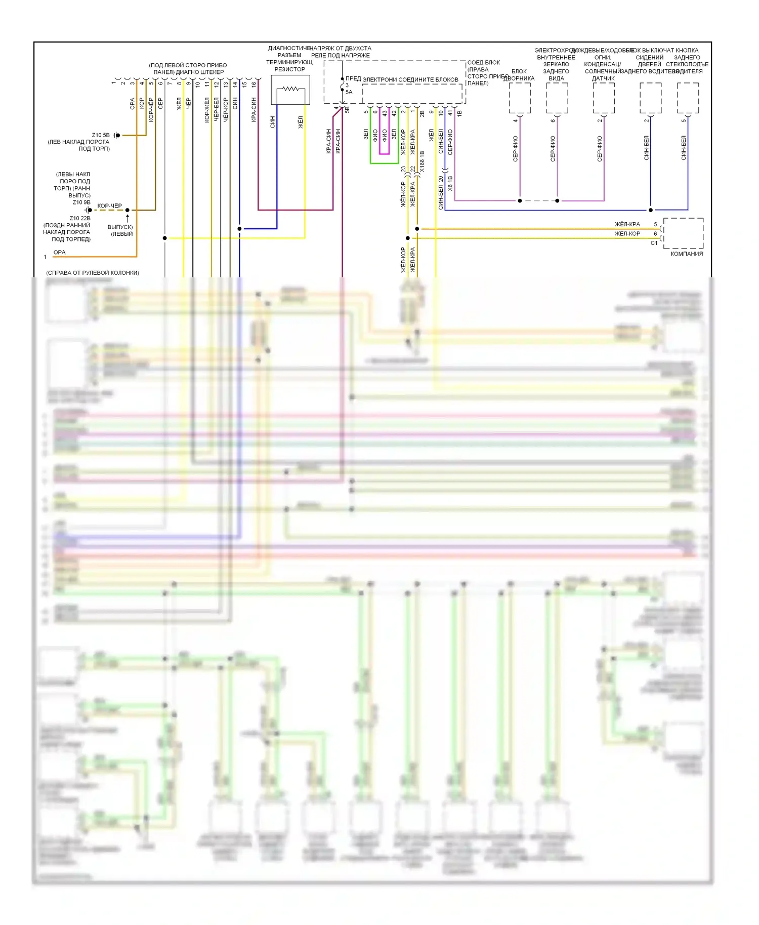 7 серия BMW F01/F02 (2008-2012): Can шина электросхема (2 из 3) 