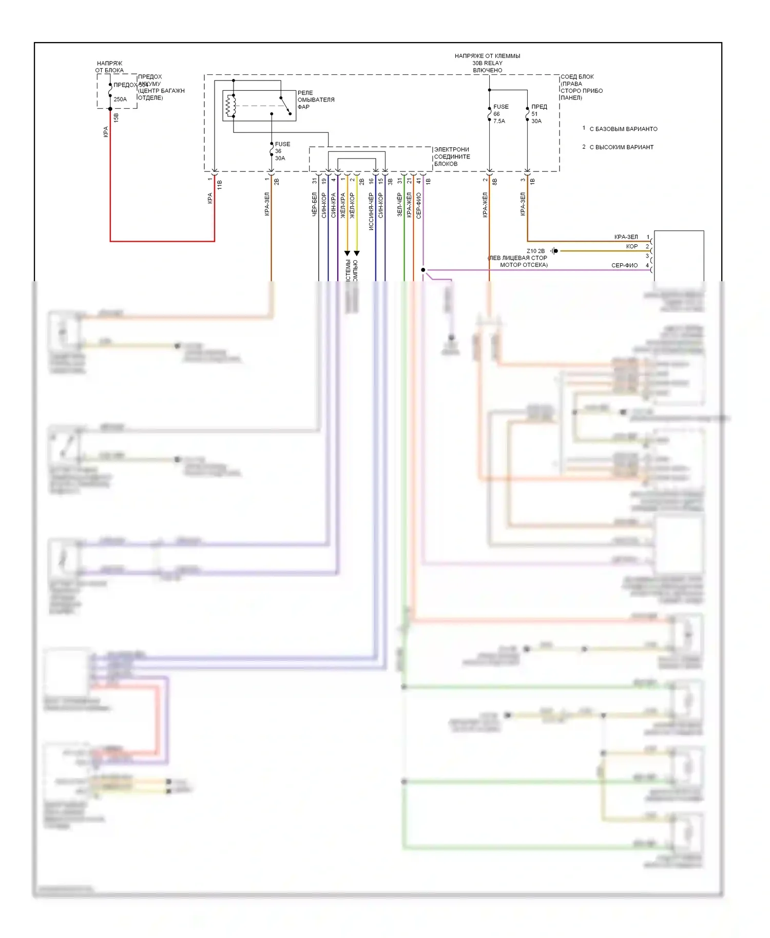 7 серия BMW F01/F02 (2008-2012): Дворники и омыватели электросхема 