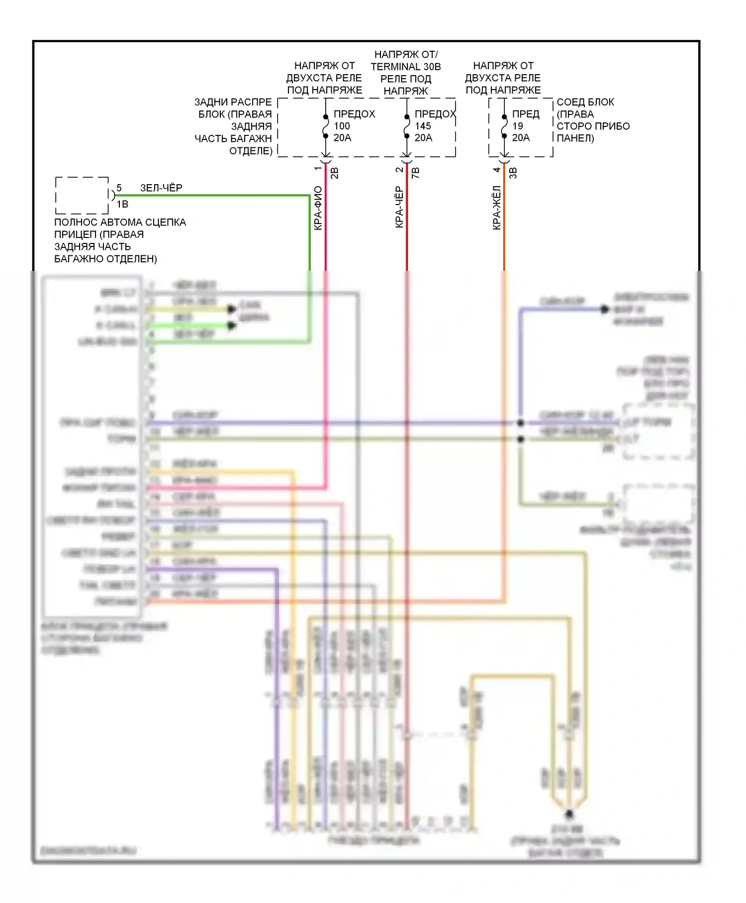 7 серия BMW F01/F02 (2008-2012): Электросхема буксировки прицепа 