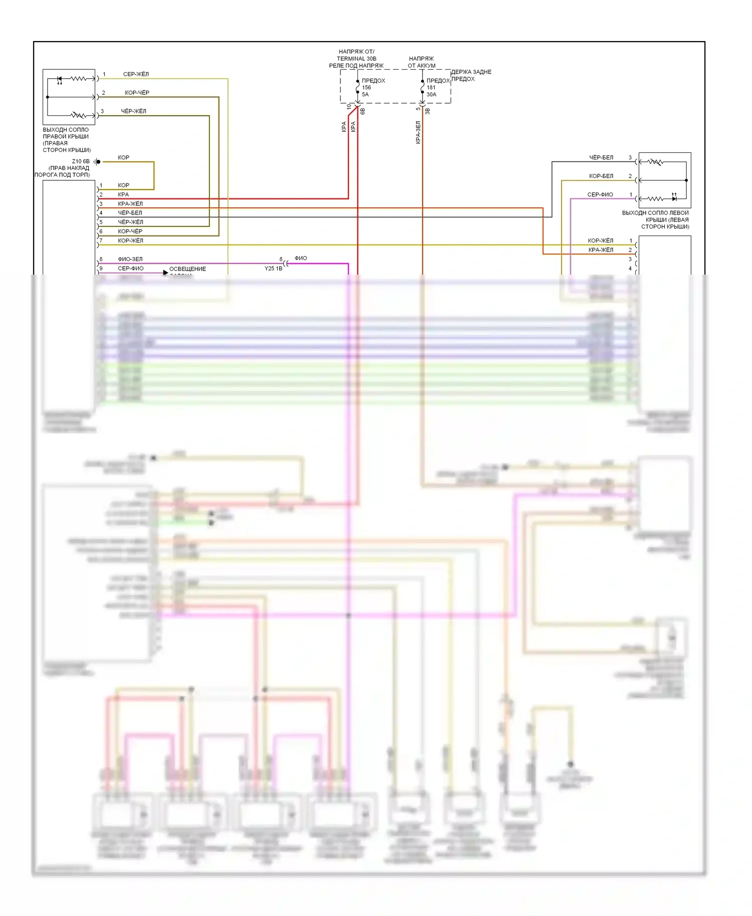7 серия BMW F01/F02 (2008-2012): Электросхема заднего отопителя и кондиционера 
