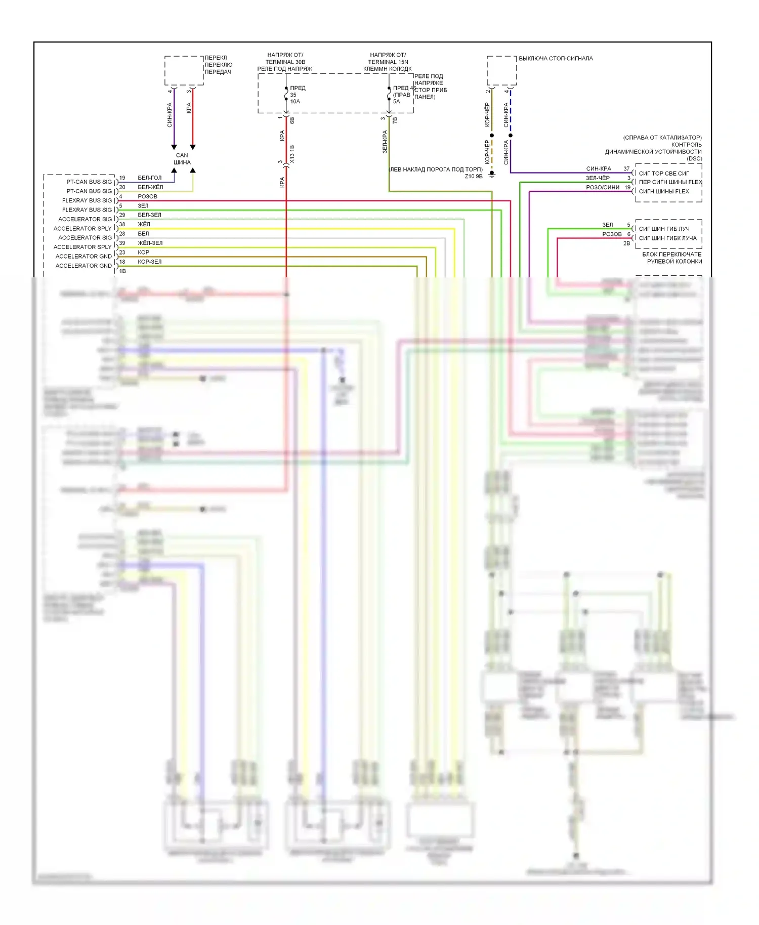7 серия BMW F01/F02 (2008-2012): Электросхема круиз-контроля 