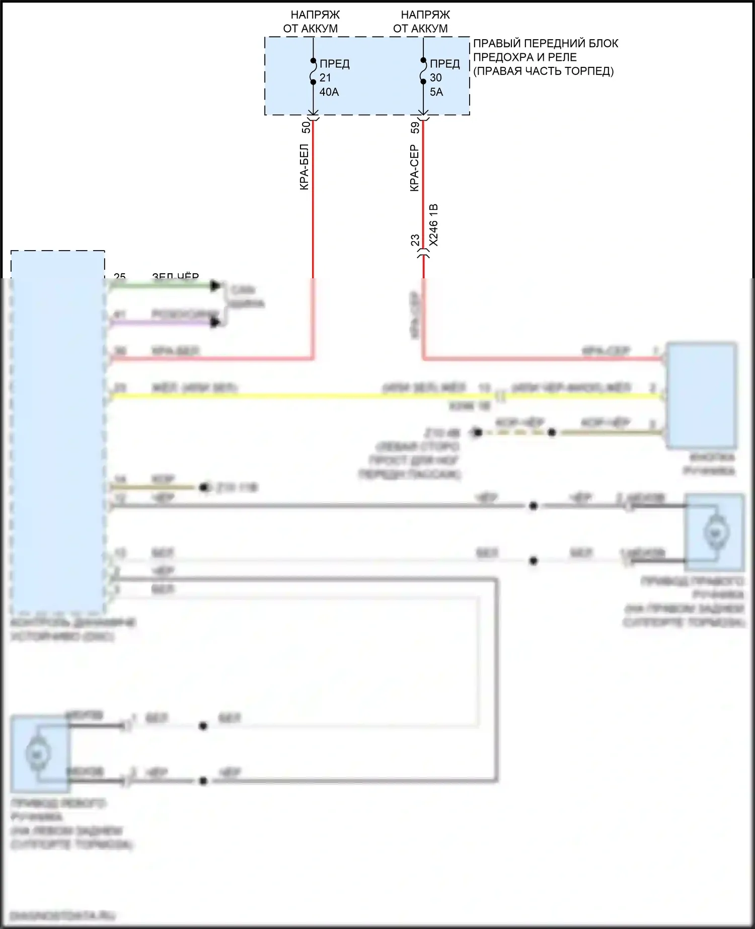 7 серия BMW G11/G12 рестайлинг (2019-2023): Электросхема блокировки селектора 