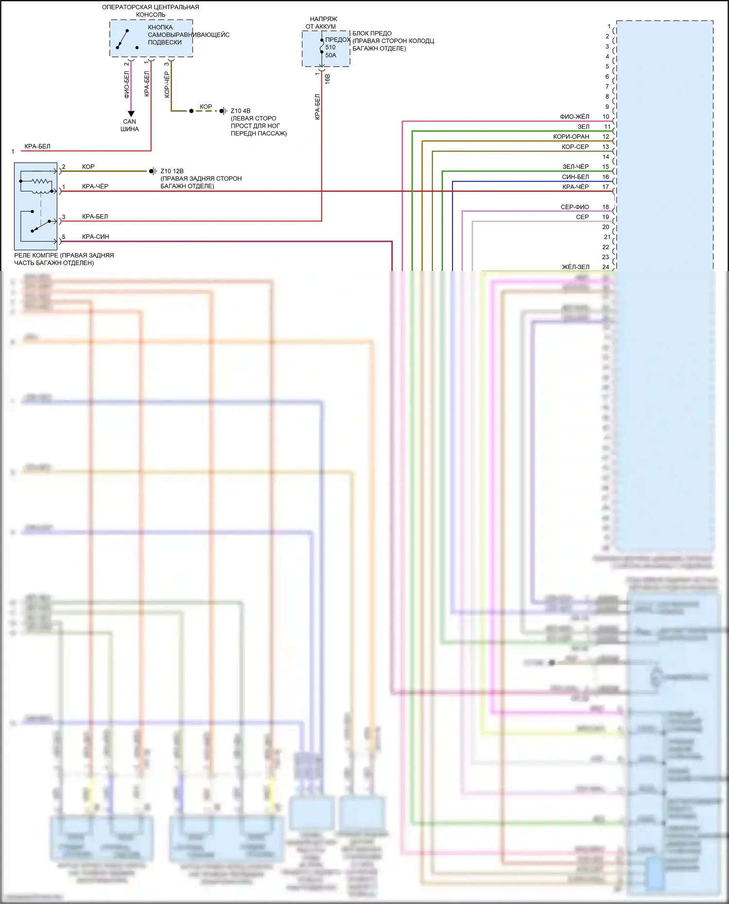 7 серия BMW G11/G12 рестайлинг (2019-2023): Электросхема подвески динамического привода (2 из 2) 