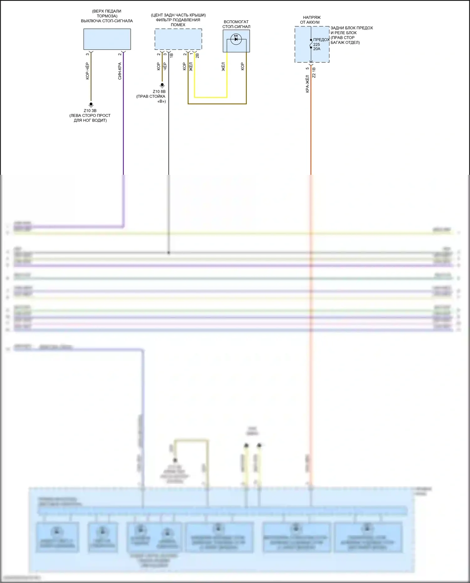 7 серия BMW G11/G12 рестайлинг (2019-2023): Электросхема фар и фонарей (3 из 4) 