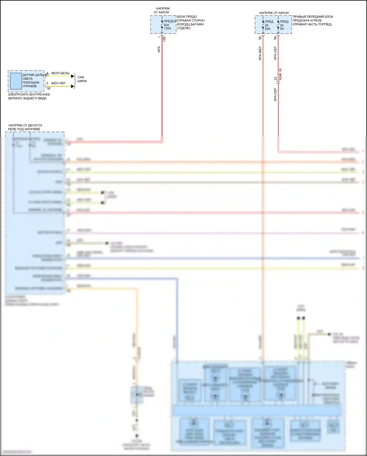 7 серия BMW G11/G12 рестайлинг (2019-2023): Электросхема фар (1 из 2) 