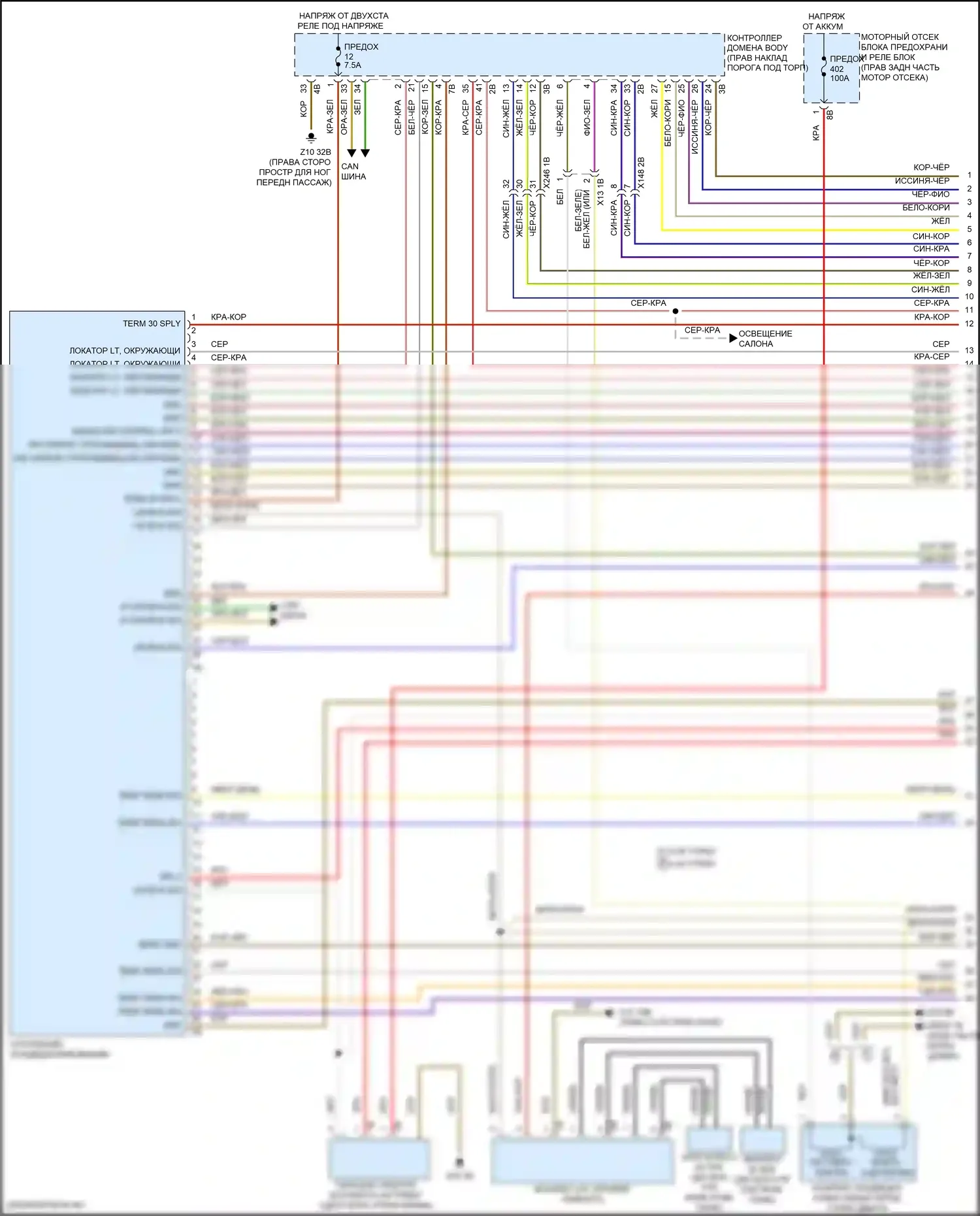 7 серия BMW G11/G12 рестайлинг (2019-2023): Электросхема климат контроля, без заднего автоматического климат-контроля (1 из 5) 