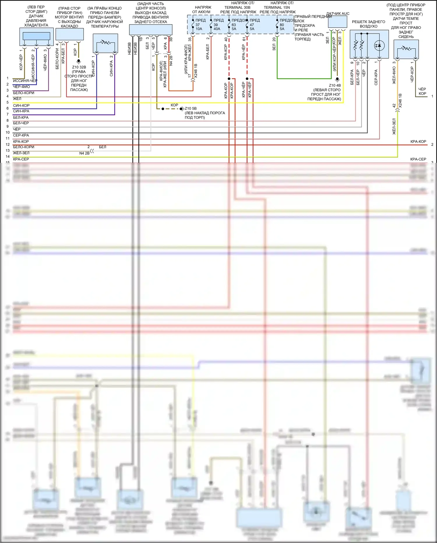 7 серия BMW G11/G12 рестайлинг (2019-2023): Электросхема климат контроля, с задним автоматическим климат-контролем (2 из 4) 