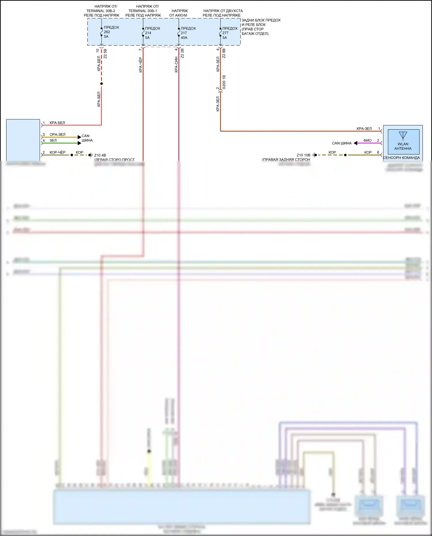 7 серия BMW G11/G12 рестайлинг (2019-2023): Электросхема аудиоблока приемника, средний уровень (2 из 5) 