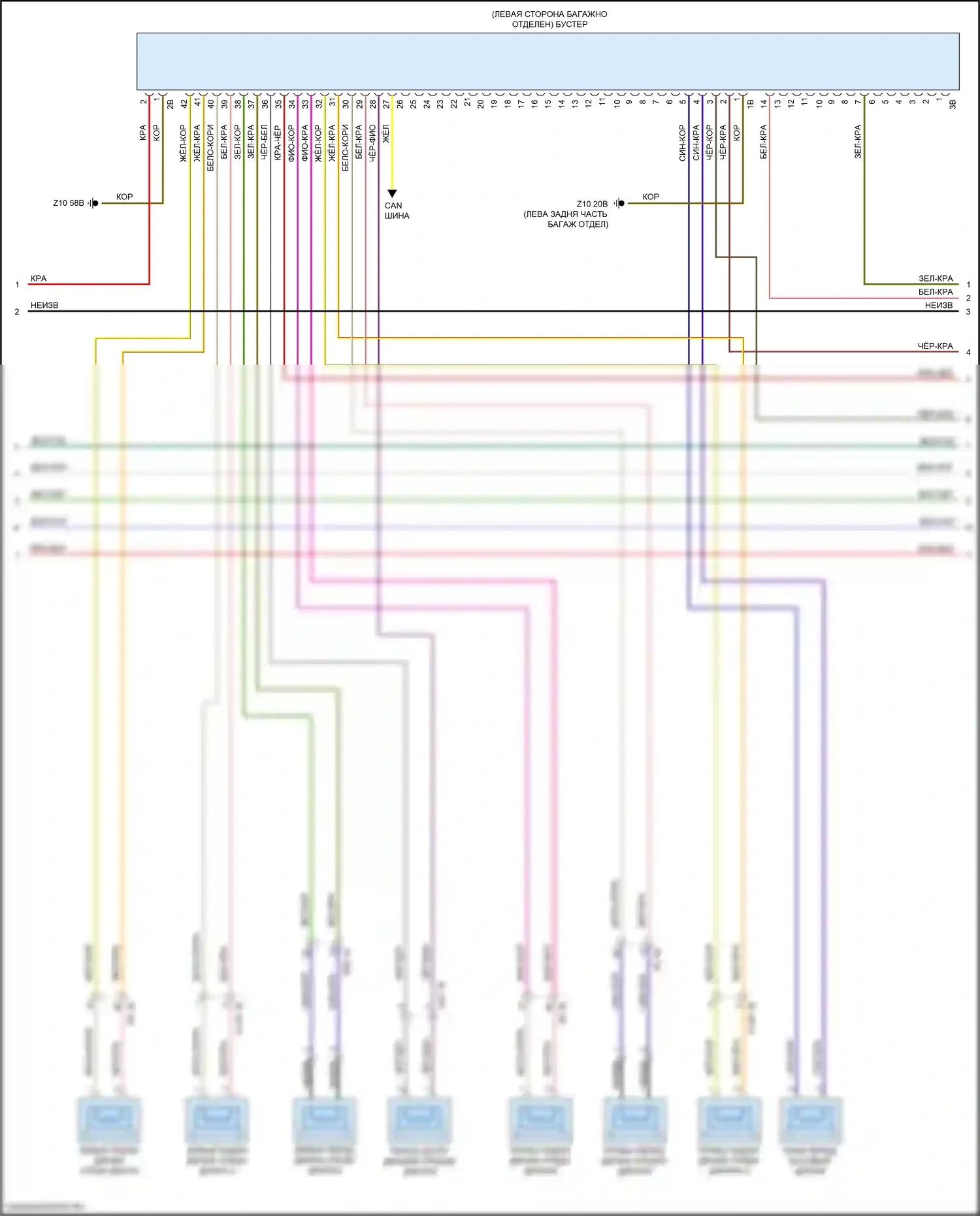 7 серия BMW G11/G12 рестайлинг (2019-2023): Электросхема аудиоблока приемника, высокий уровень (3 из 5) 