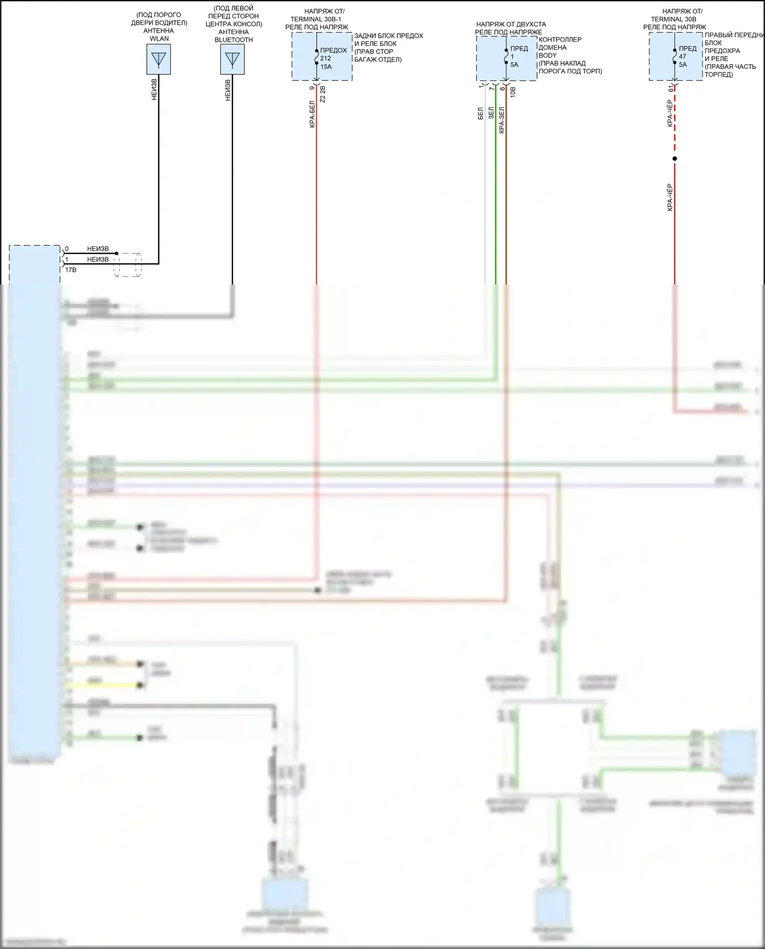 7 серия BMW G11/G12 рестайлинг (2019-2023): Электросхема навигации, базовой с аудиоблоком приемника (1 из 4) 