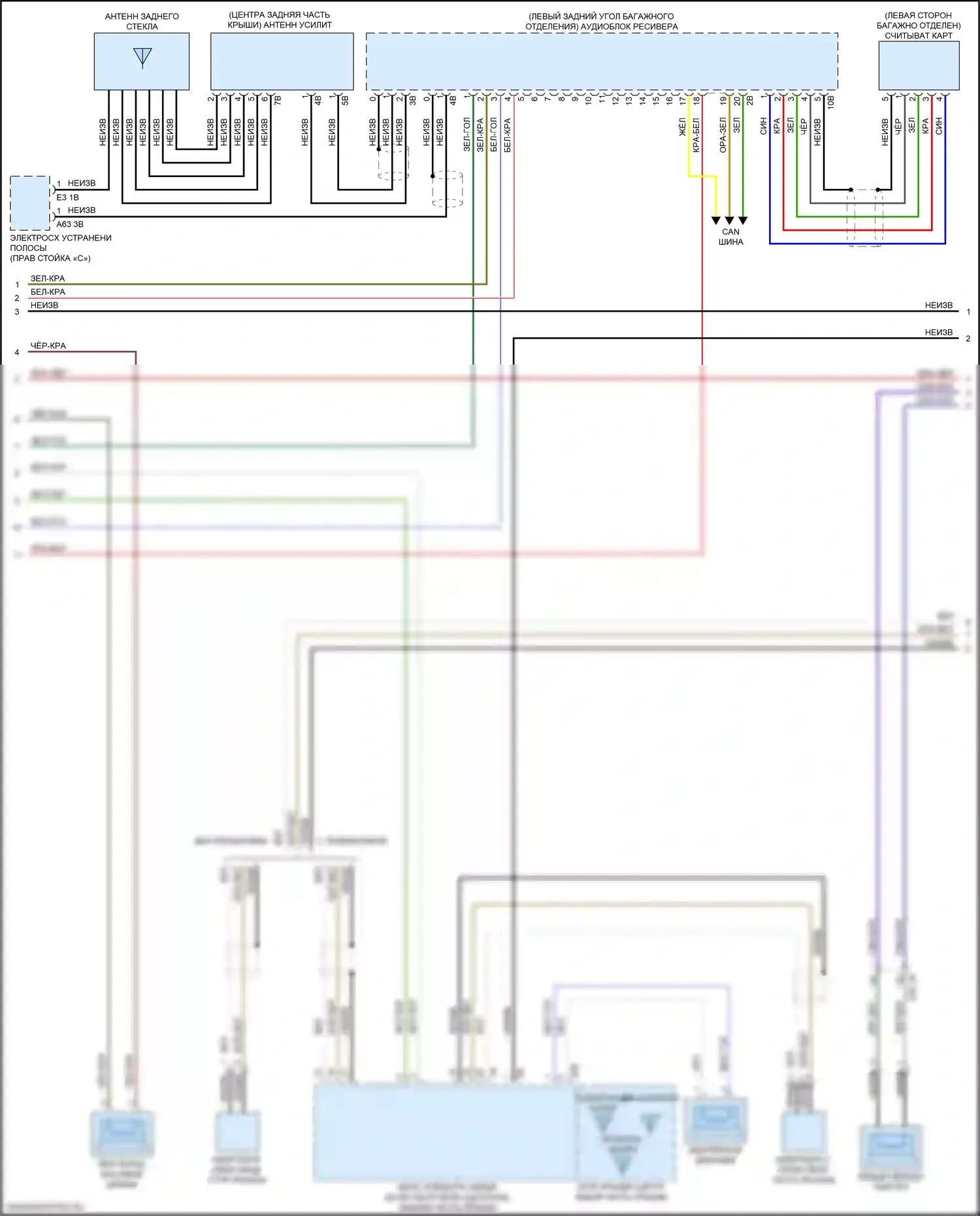 7 серия BMW G11/G12 рестайлинг (2019-2023): Электросхема навигации, высокий уровень с аудиоблоком приемника (4 из 5) 