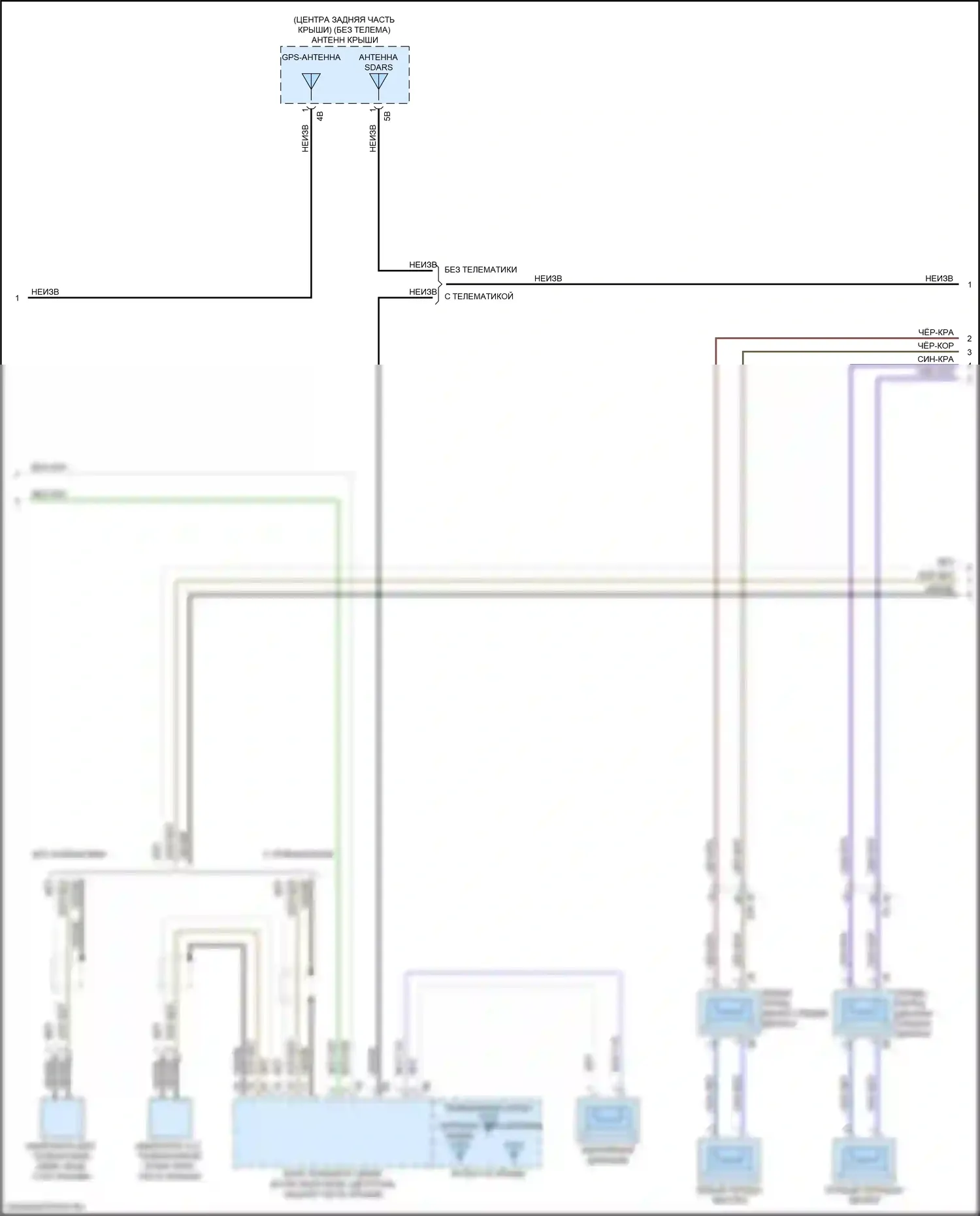 7 серия BMW G11/G12 рестайлинг (2019-2023): Электросхема навигационной проводки, средний уровень с аудиоблоком приемника (4 из 5) 