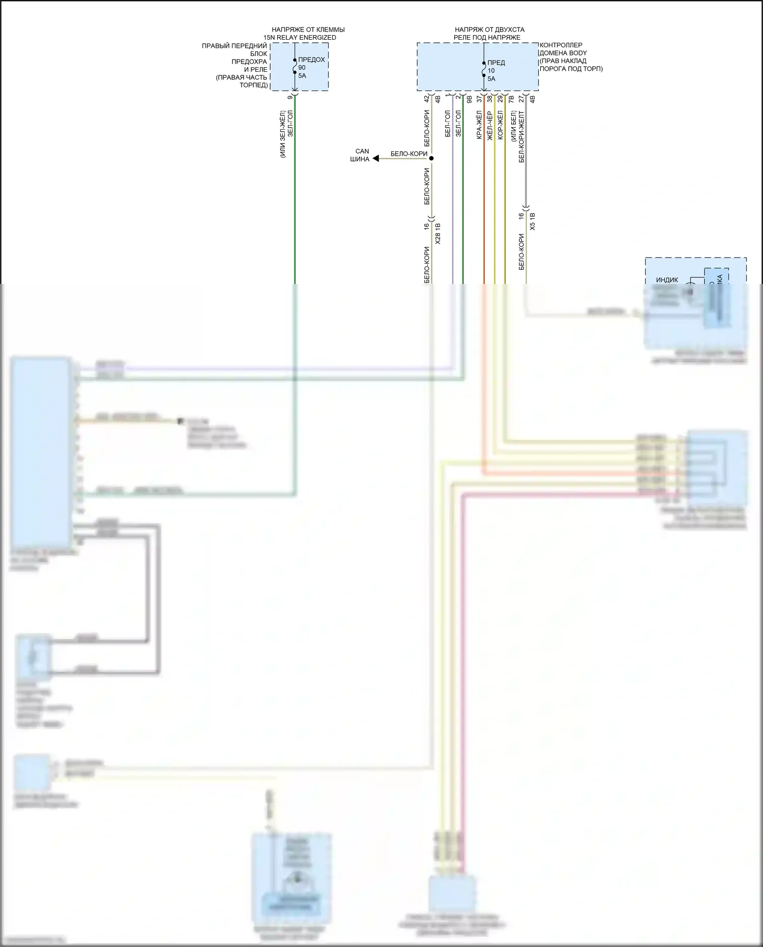 7 серия BMW G11/G12 рестайлинг (2019-2023): Электросхема предупреждения о выезде с полосы движения, с камерой 