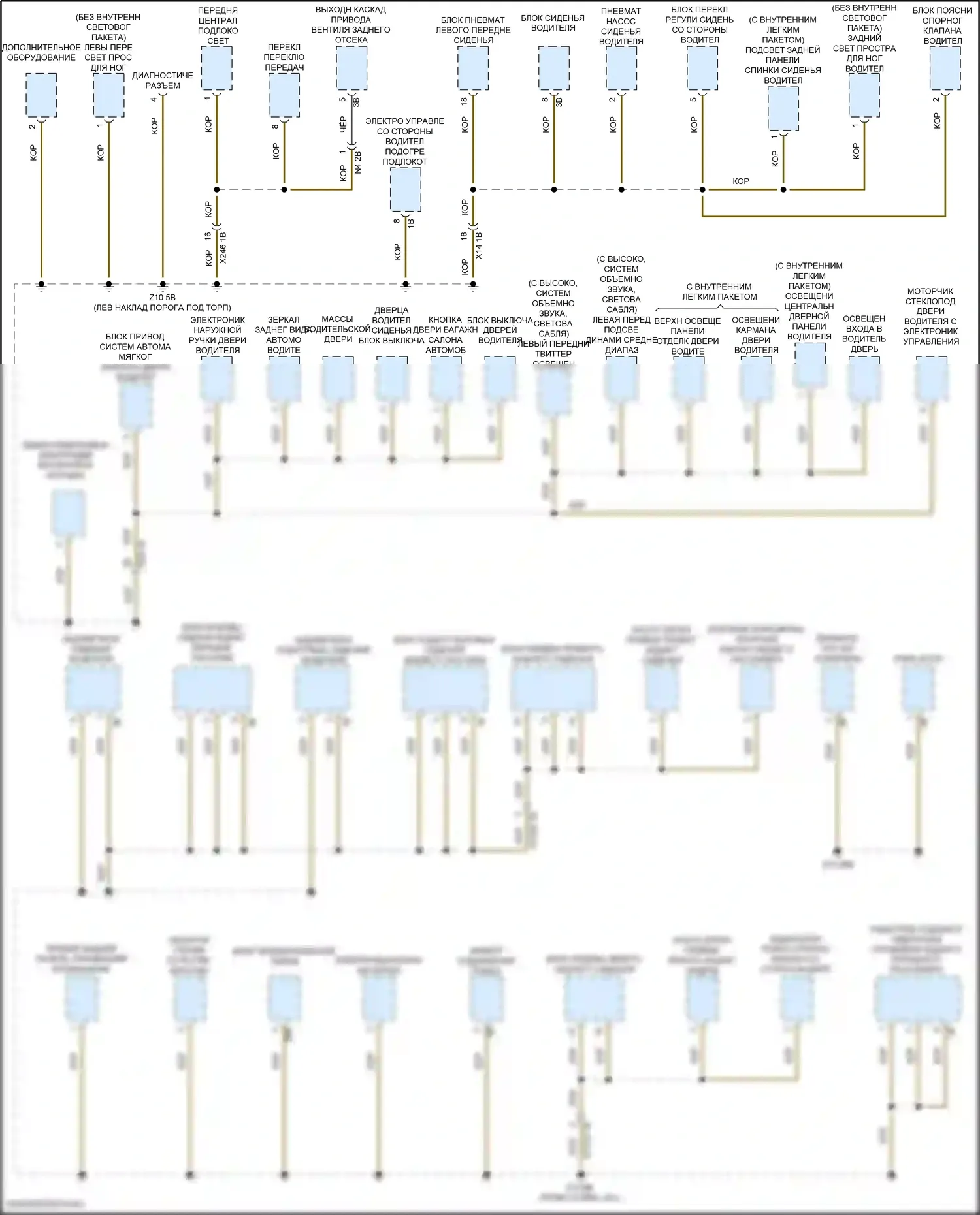 7 серия BMW G11/G12 рестайлинг (2019-2023): Электросхема разводки массы (4 из 6) 