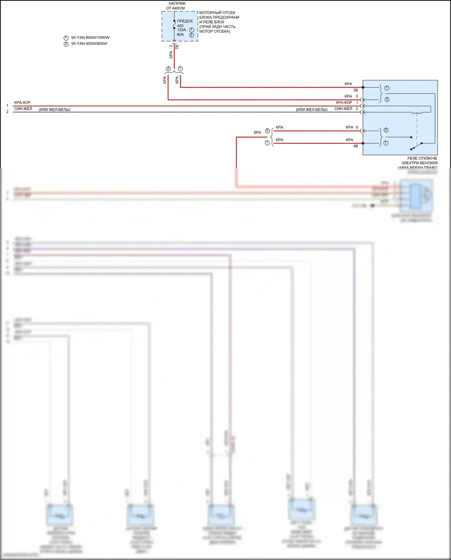 7 серия BMW G11/G12 рестайлинг (2019-2023): Электросхема вентилятора охлаждения (2 из 2) 