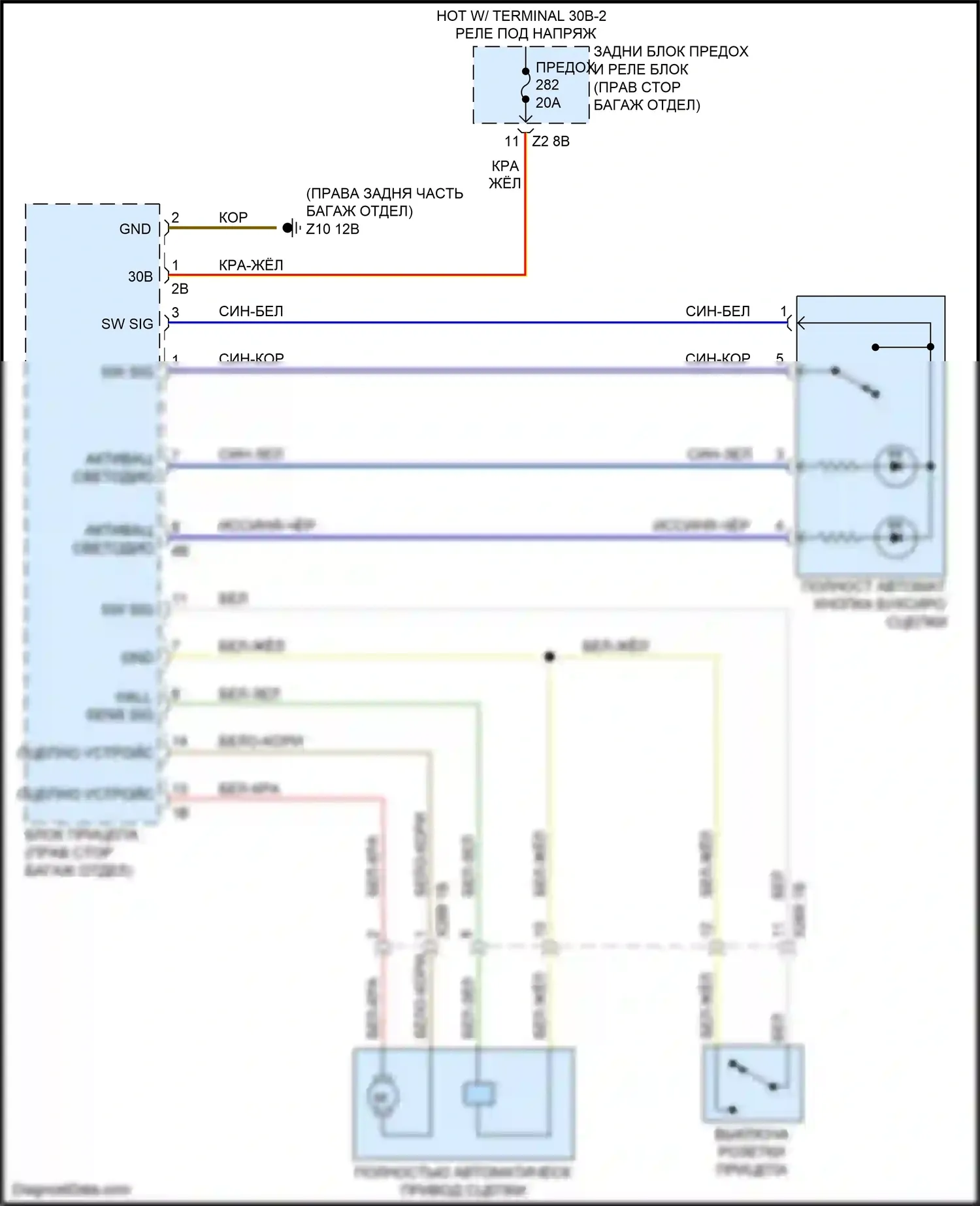 7 серия BMW G11/G12 (2015-2019): Электросхема активных управление кузовом и подвеской 