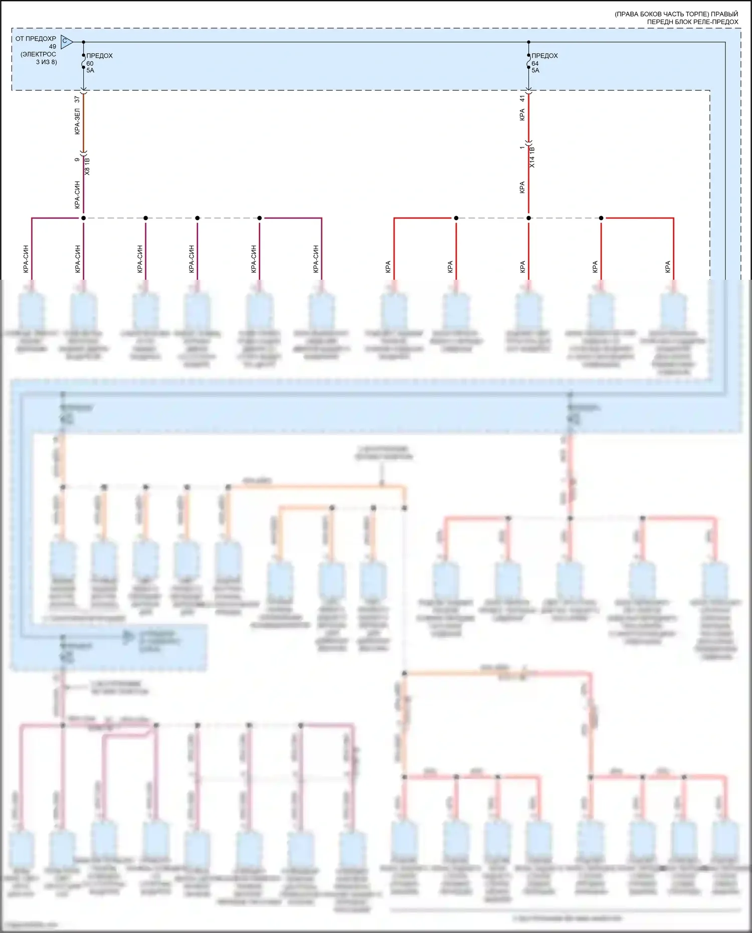 7 серия BMW G11/G12 (2015-2019): Электросхема блока предохранителей реле (4 из 8) 
