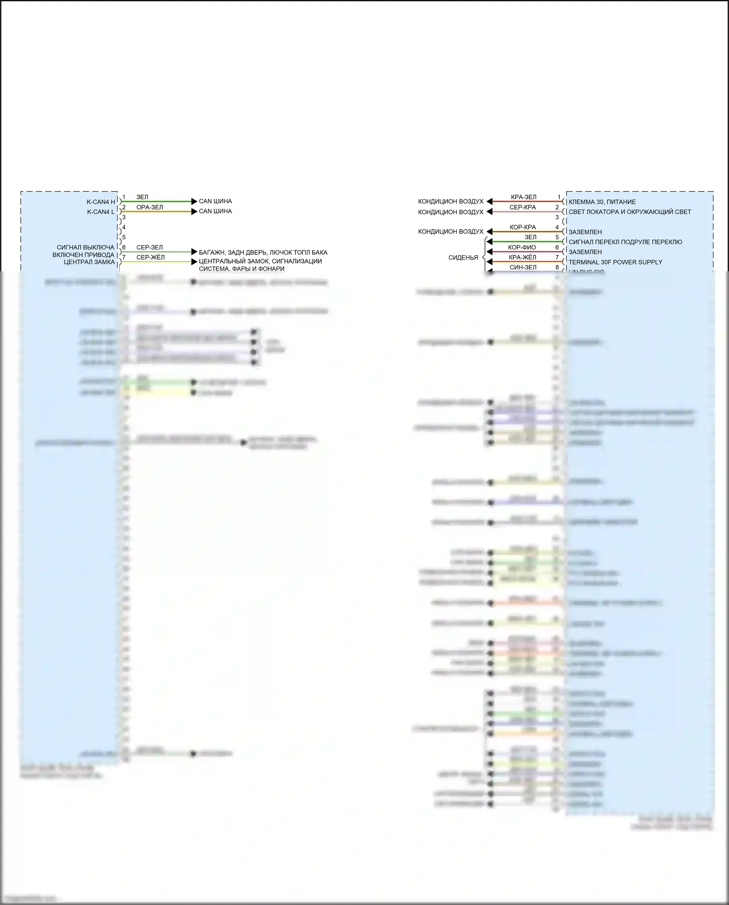 7 серия BMW G11/G12 (2015-2019): Электросхема блоков управления кузовом (3 из 4) 