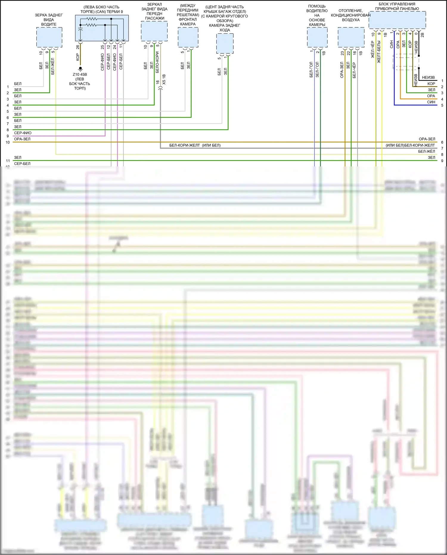 7 серия BMW G11/G12 (2015-2019): Электросхема шины высокого/низкого уровня (2 из 8) 