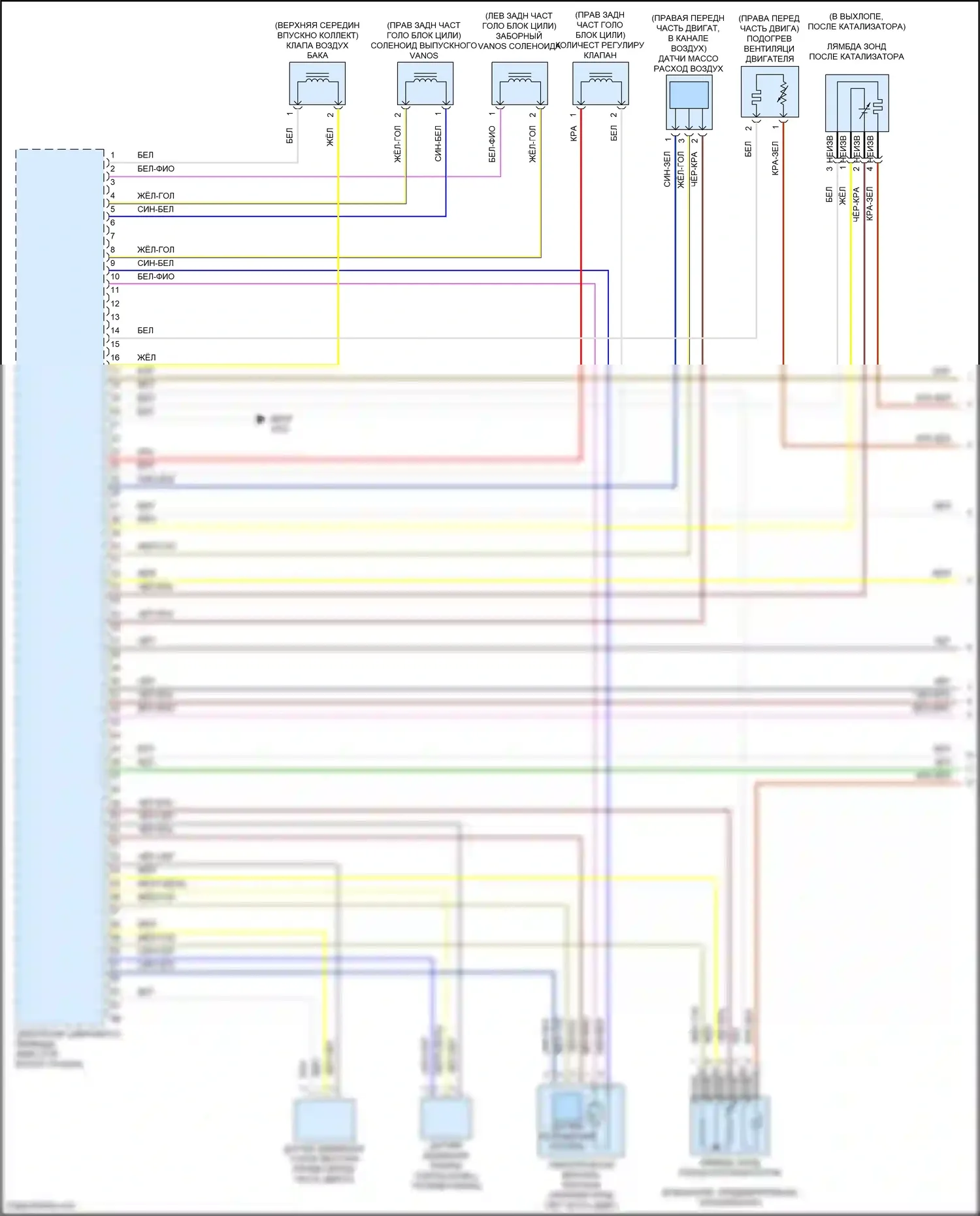7 серия BMW G11/G12 (2015-2019): Электросхема двигателя 3,0л турбо (1 из 6) 