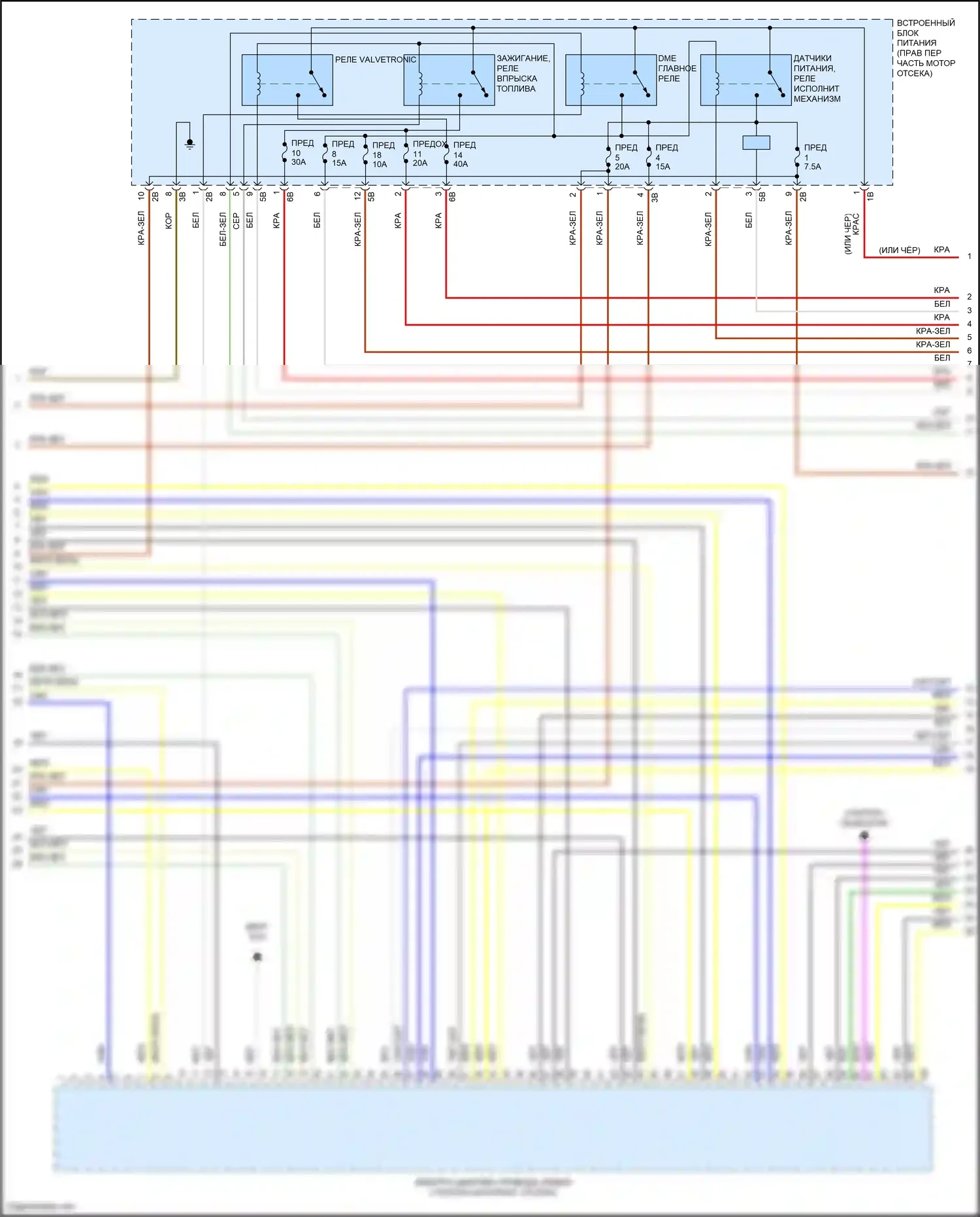 7 серия BMW G11/G12 (2015-2019): Электросхема двигателя 3,0л турбо (3 из 6) 