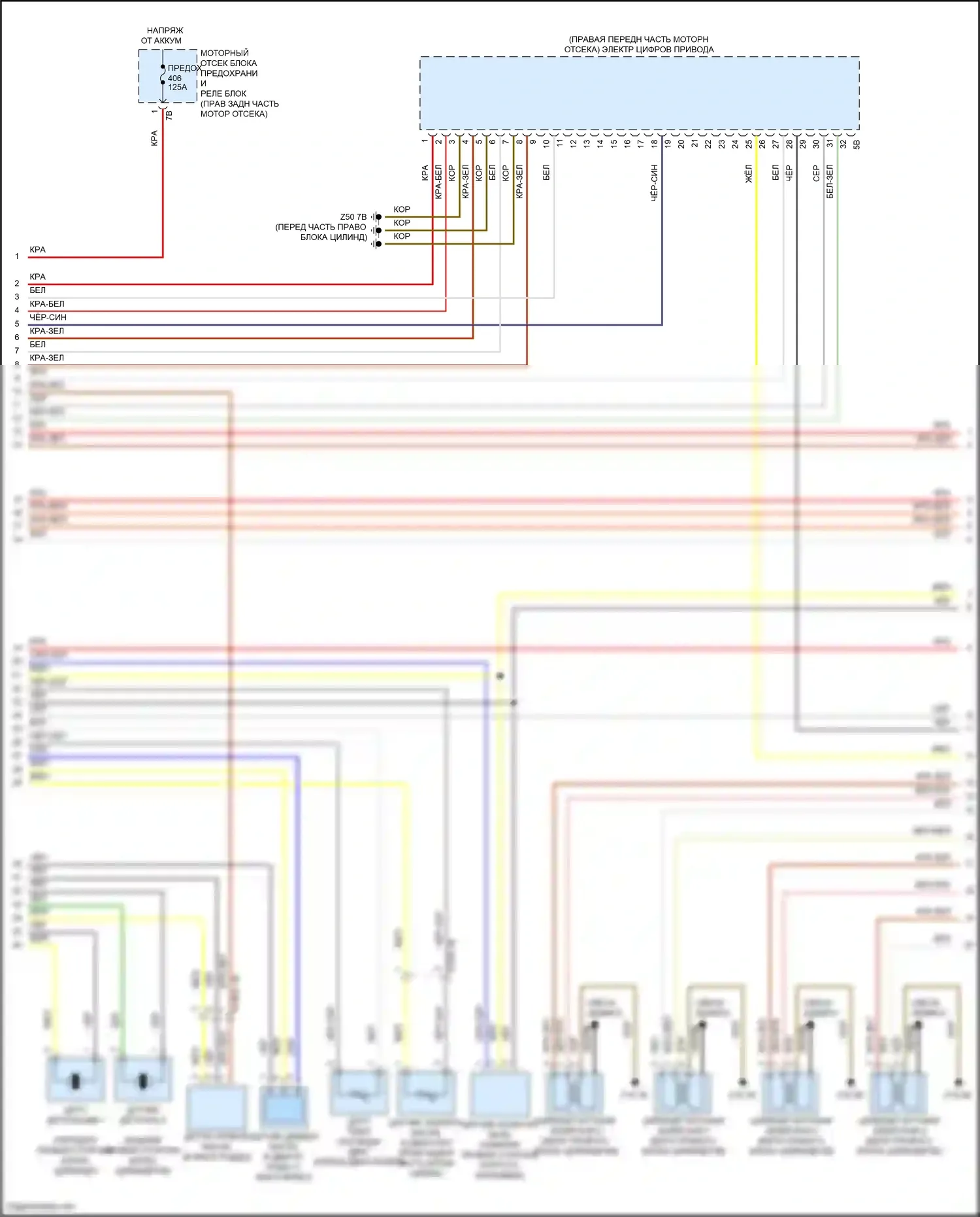 7 серия BMW G11/G12 (2015-2019): Электросхема двигателя 4,4л турбо (4 из 11) 