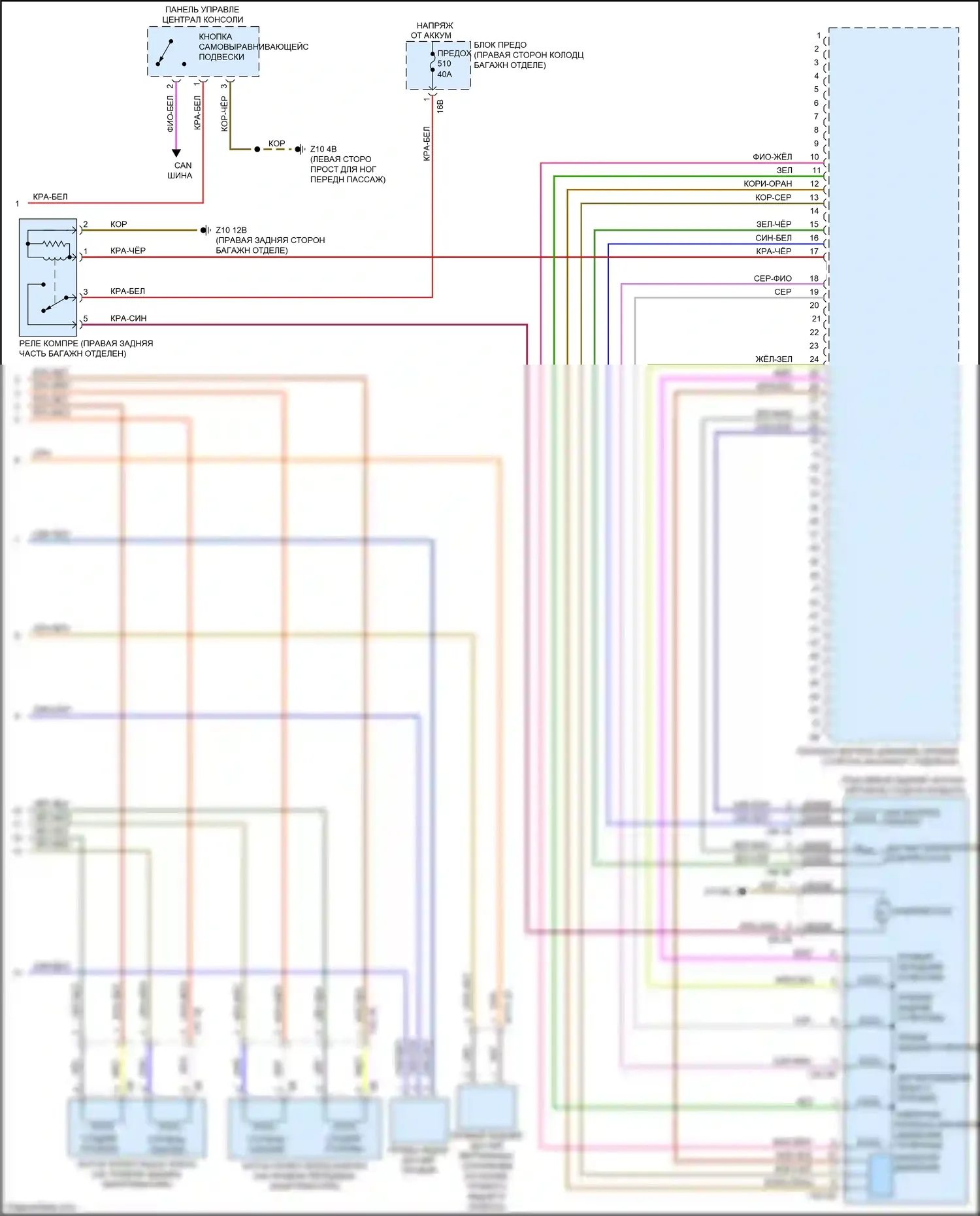 7 серия BMW G11/G12 (2015-2019): Электросхема подвески динамического привода (2 из 2) 