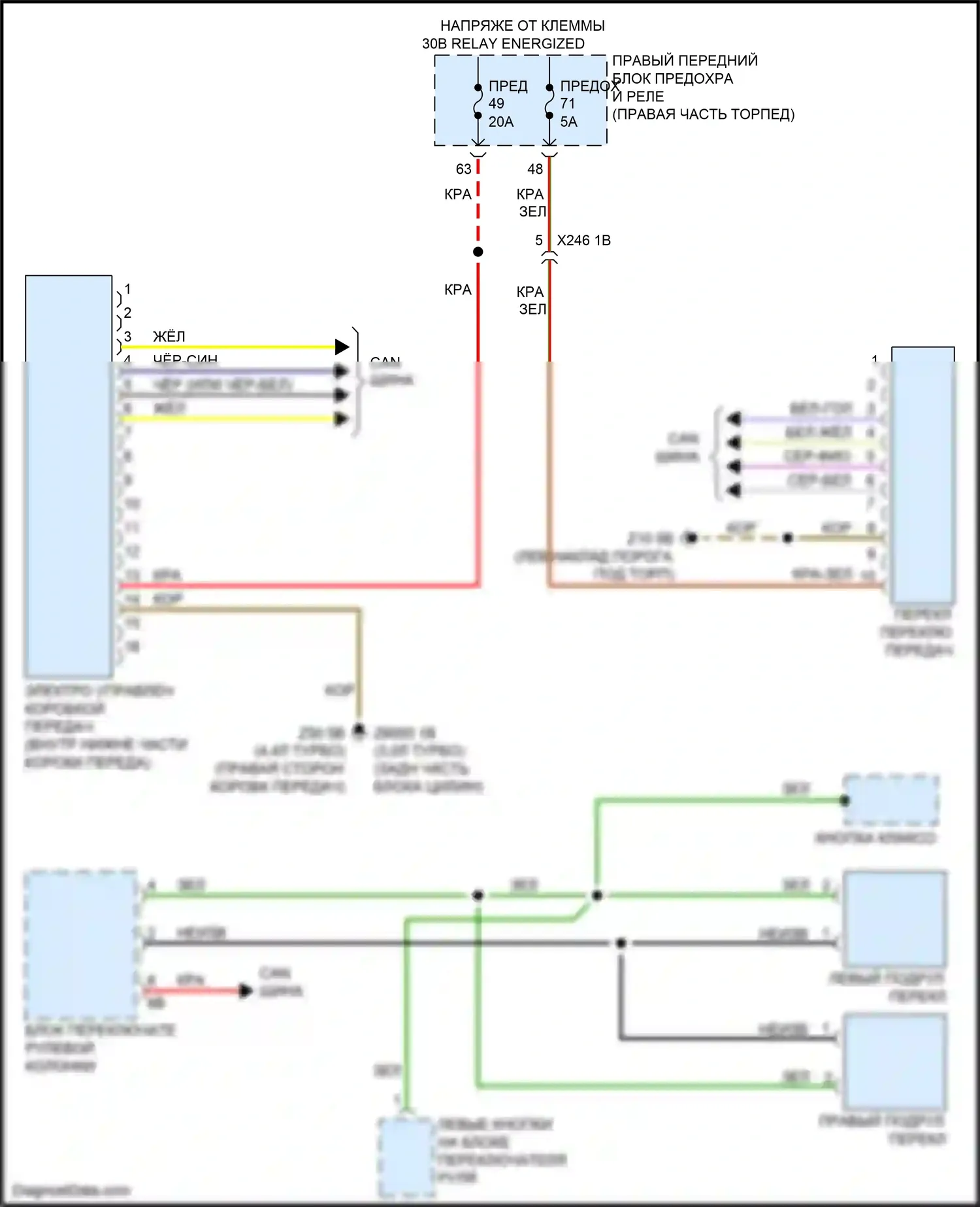 7 серия BMW G11/G12 (2015-2019): Электросхема автоматической коробки передач 
