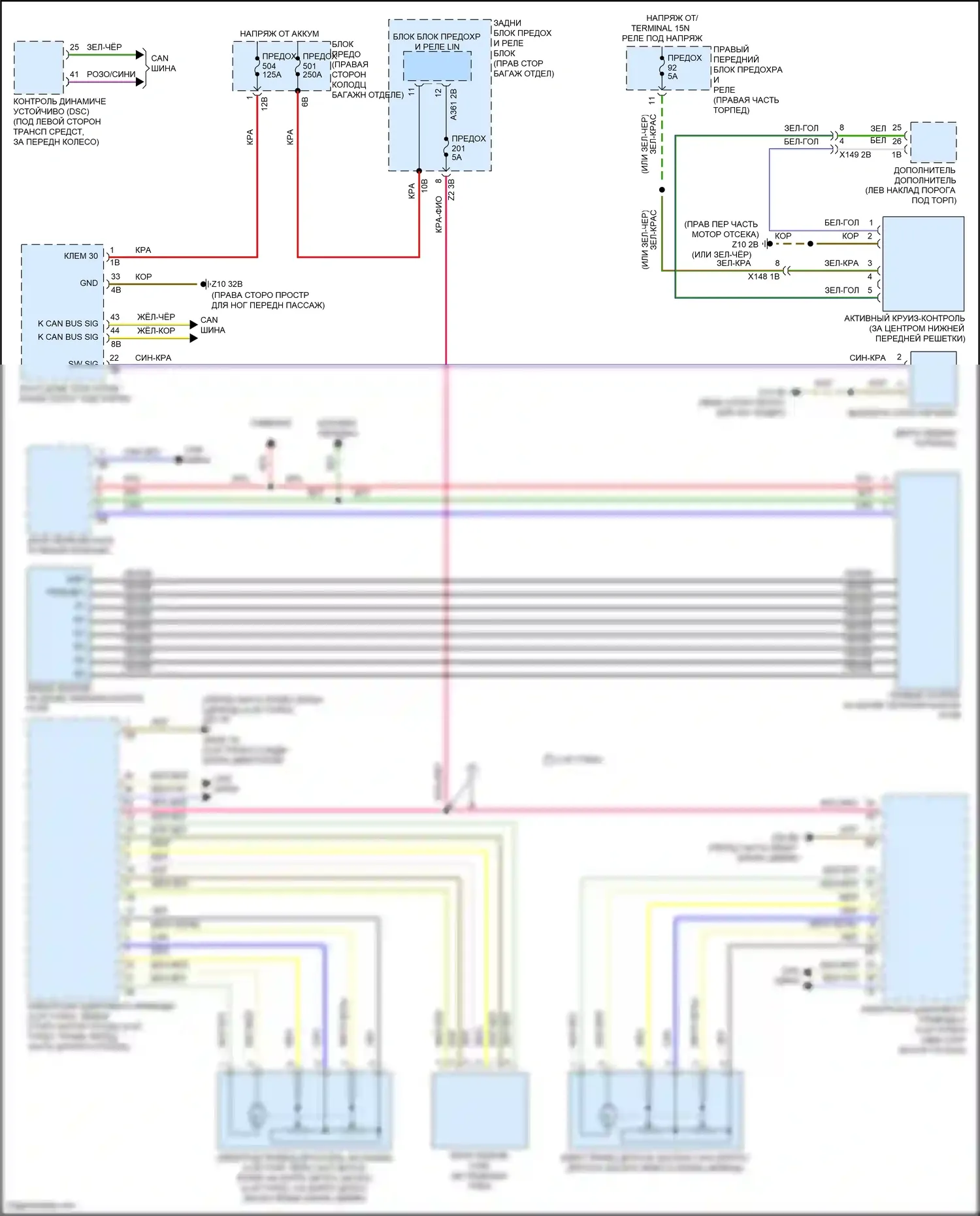 7 серия BMW G11/G12 (2015-2019): Электросхема круиз-контроля 
