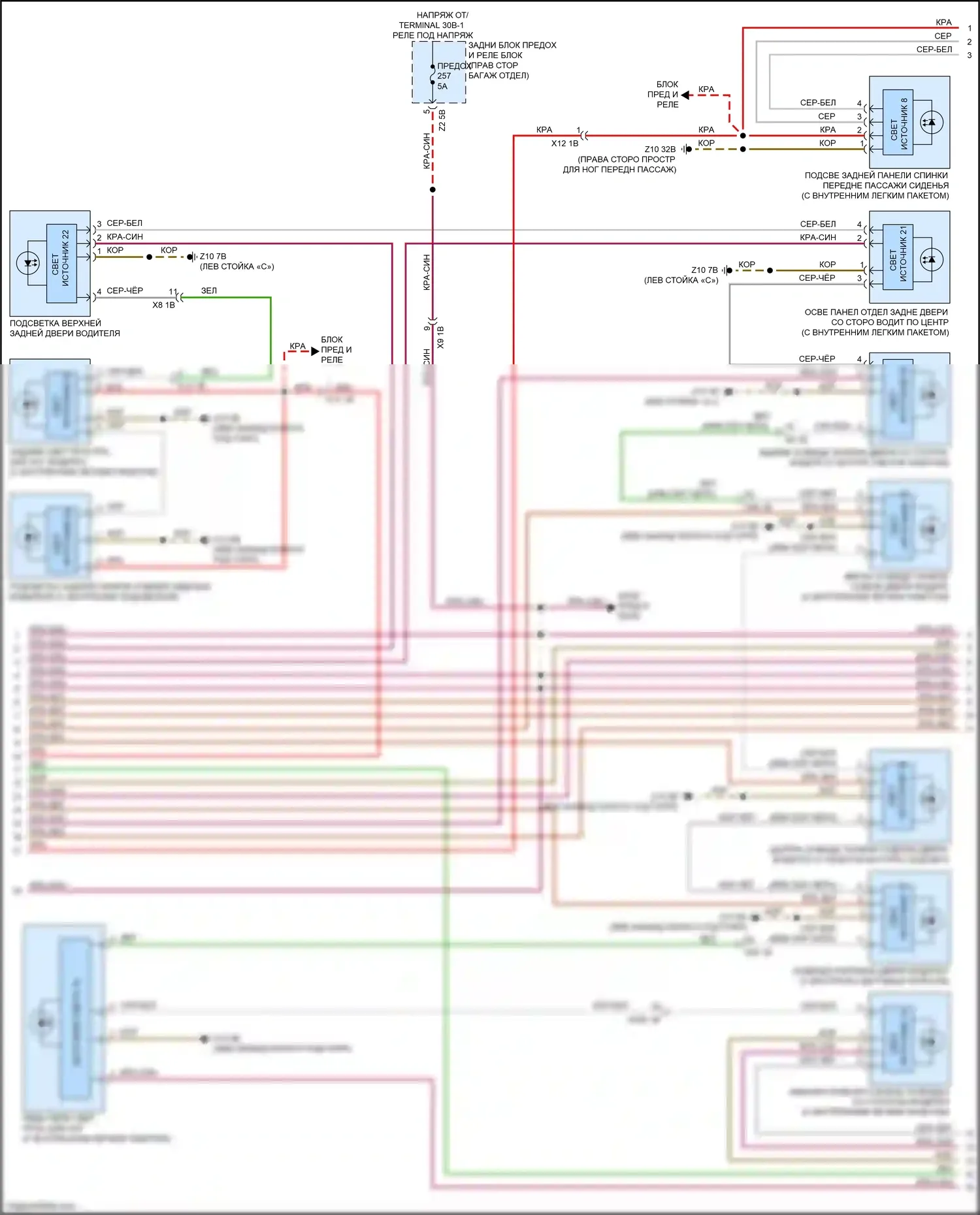 7 серия BMW G11/G12 (2015-2019): Электросхема освещения салона (7 из 8) 
