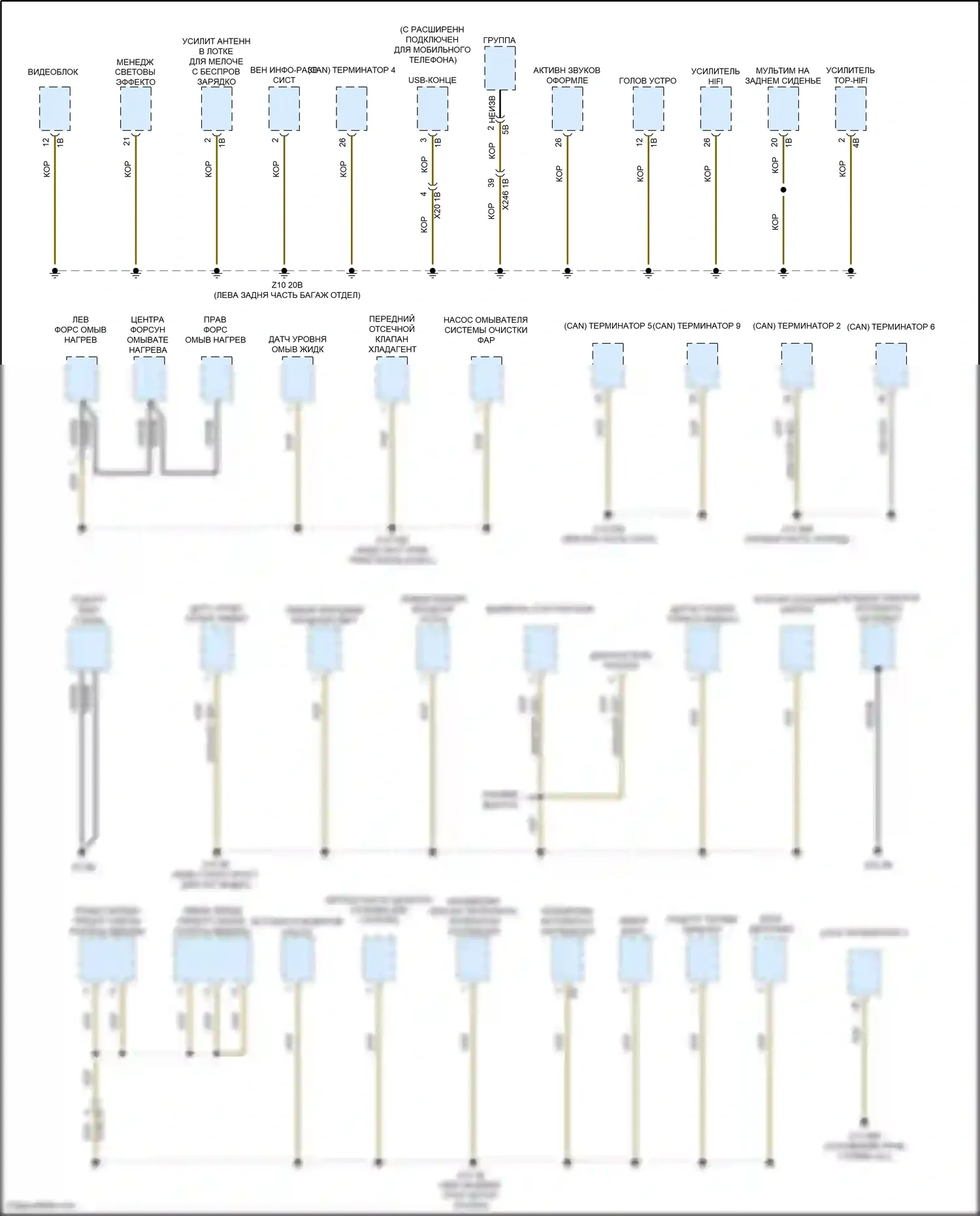 7 серия BMW G11/G12 (2015-2019): Электросхема разводки массы (2 из 6) 