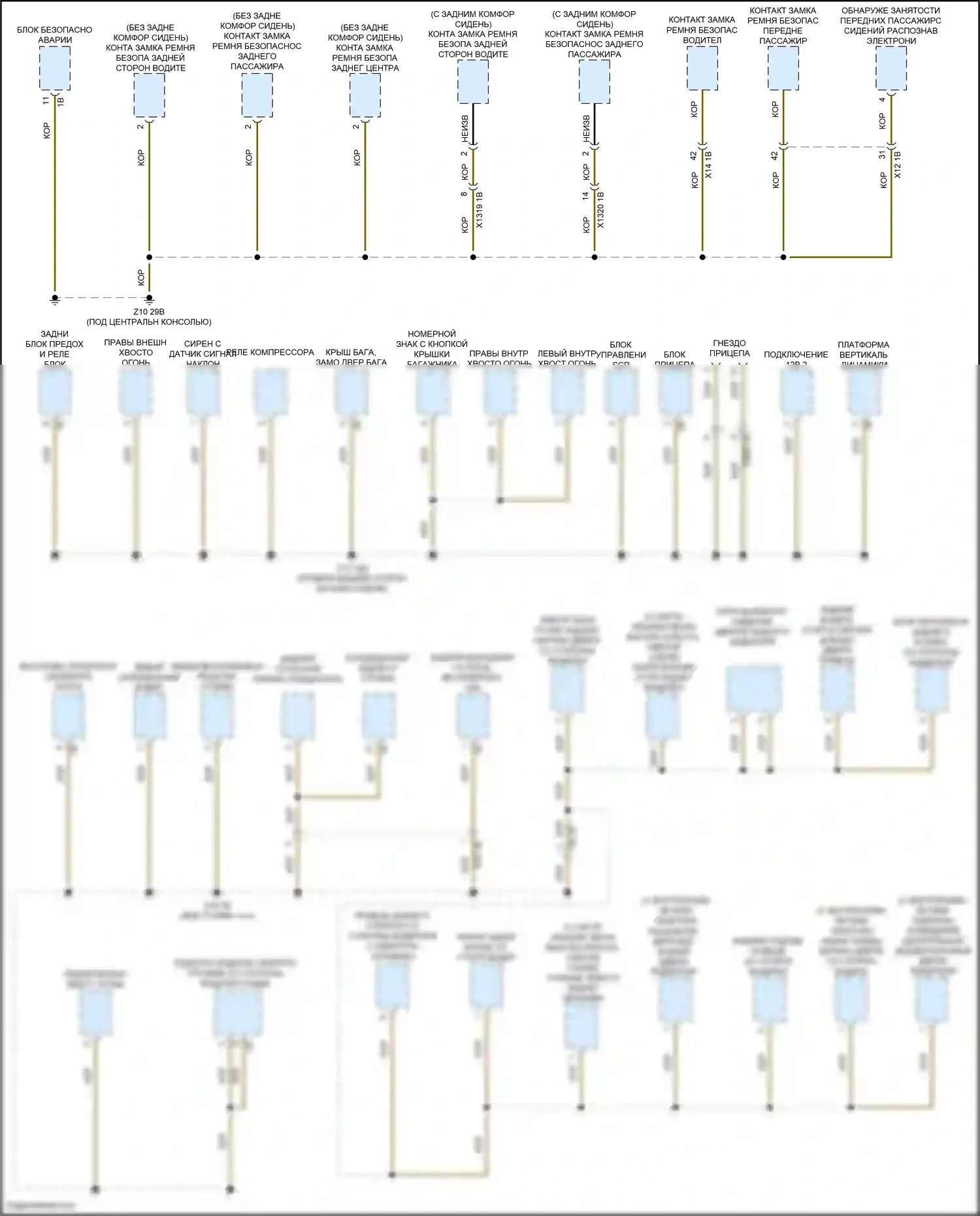 7 серия BMW G11/G12 (2015-2019): Электросхема разводки массы (3 из 6) 