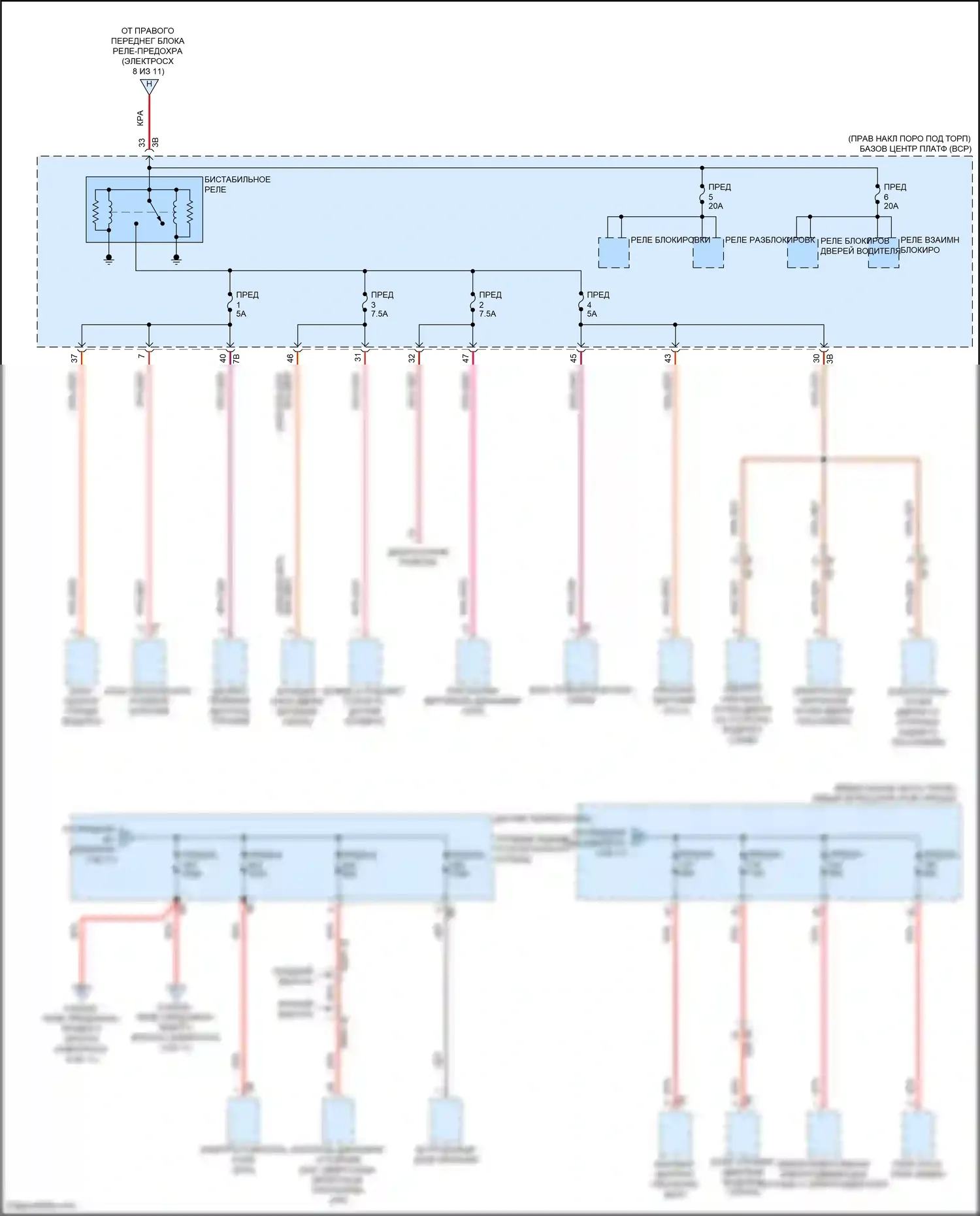 7 серия BMW G70 (2022-2024): Электросхема блока предохранителей реле (2 из 11) 