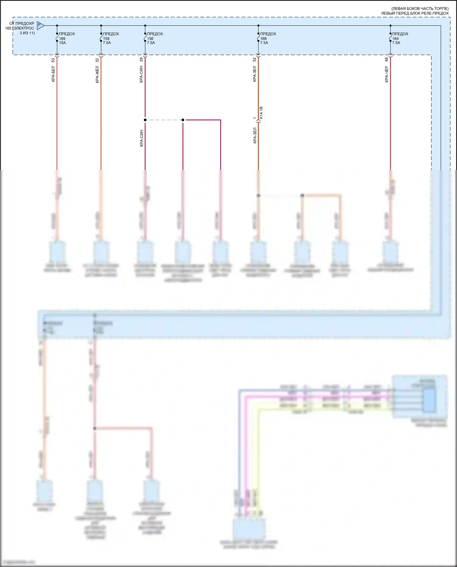 7 серия BMW G70 (2022-2024): Электросхема блока предохранителей реле (4 из 11) 