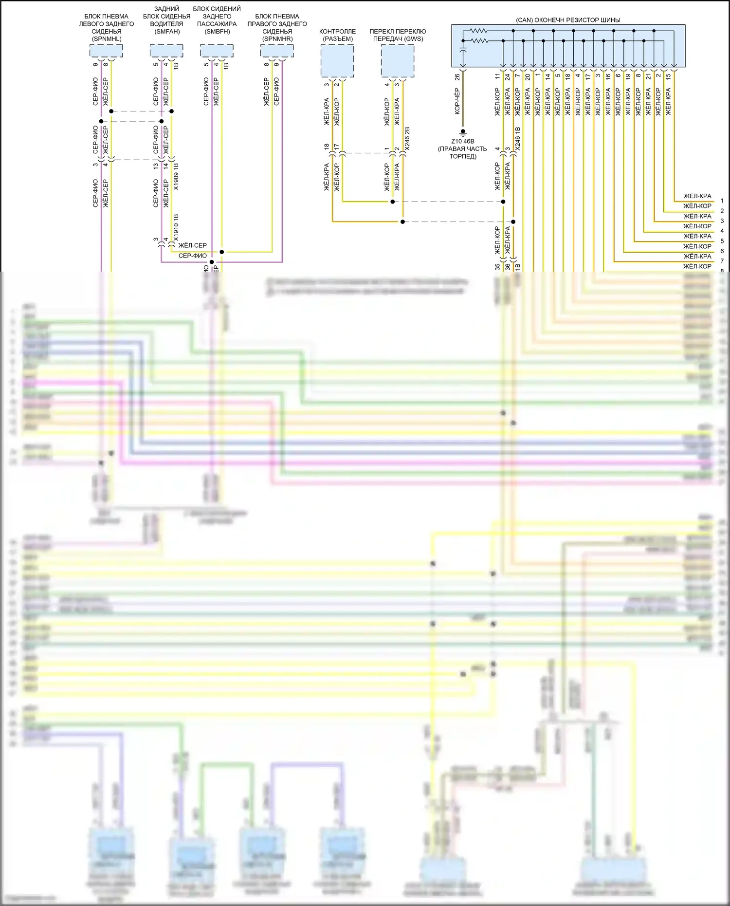 7 серия BMW G70 (2022-2024): Электросхема шины высокого/низкого уровня (9 из 14) 