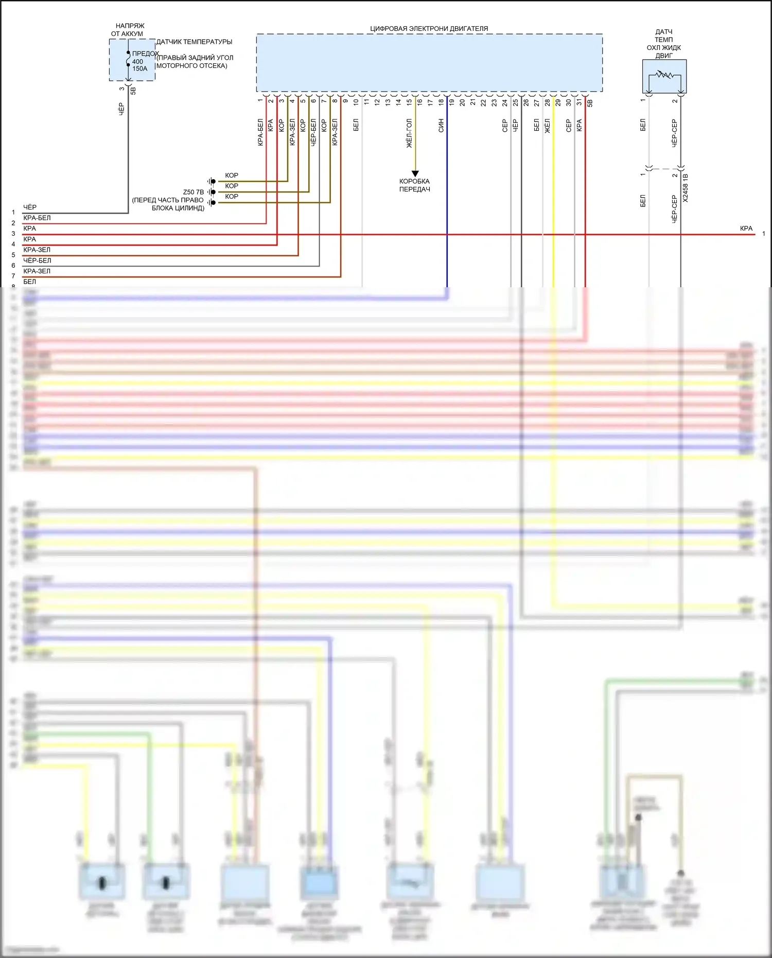 7 серия BMW G70 (2022-2024): Электросхема двигателя 4,4л турбогибрида (4 из 13) 