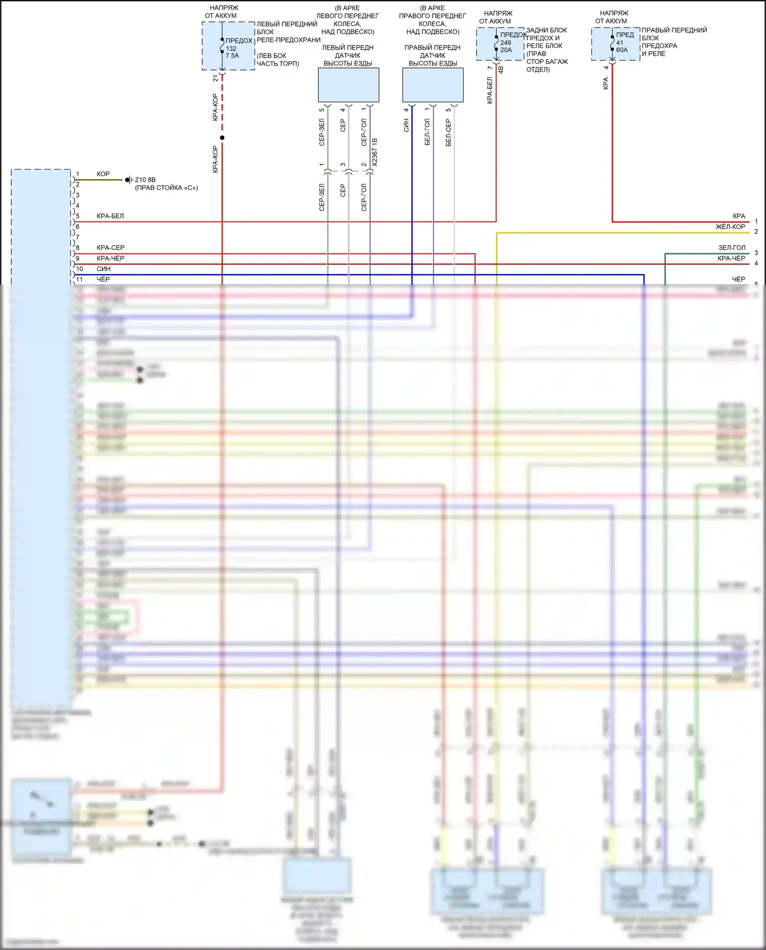7 серия BMW G70 (2022-2024): Электросхема подвески динамического привода (1 из 2) 