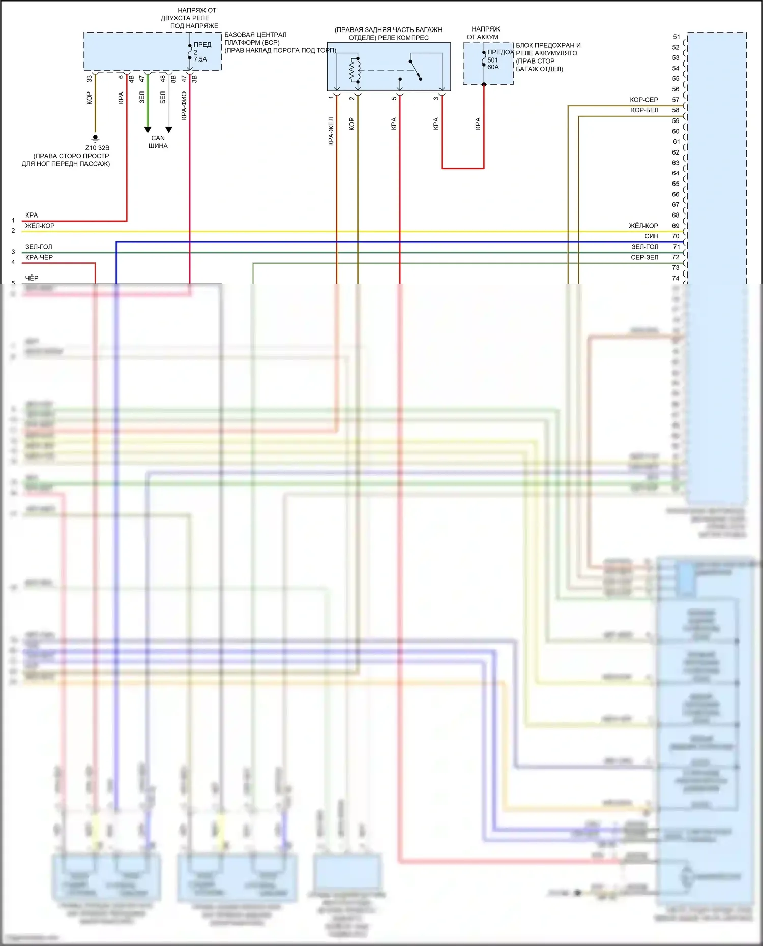 7 серия BMW G70 (2022-2024): Электросхема подвески динамического привода (2 из 2) 