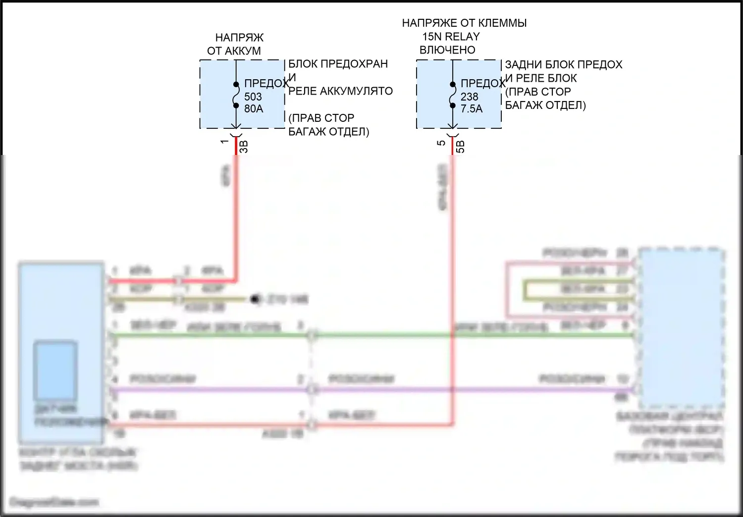 7 серия BMW G70 (2022-2024): Электросхема заднего моста 