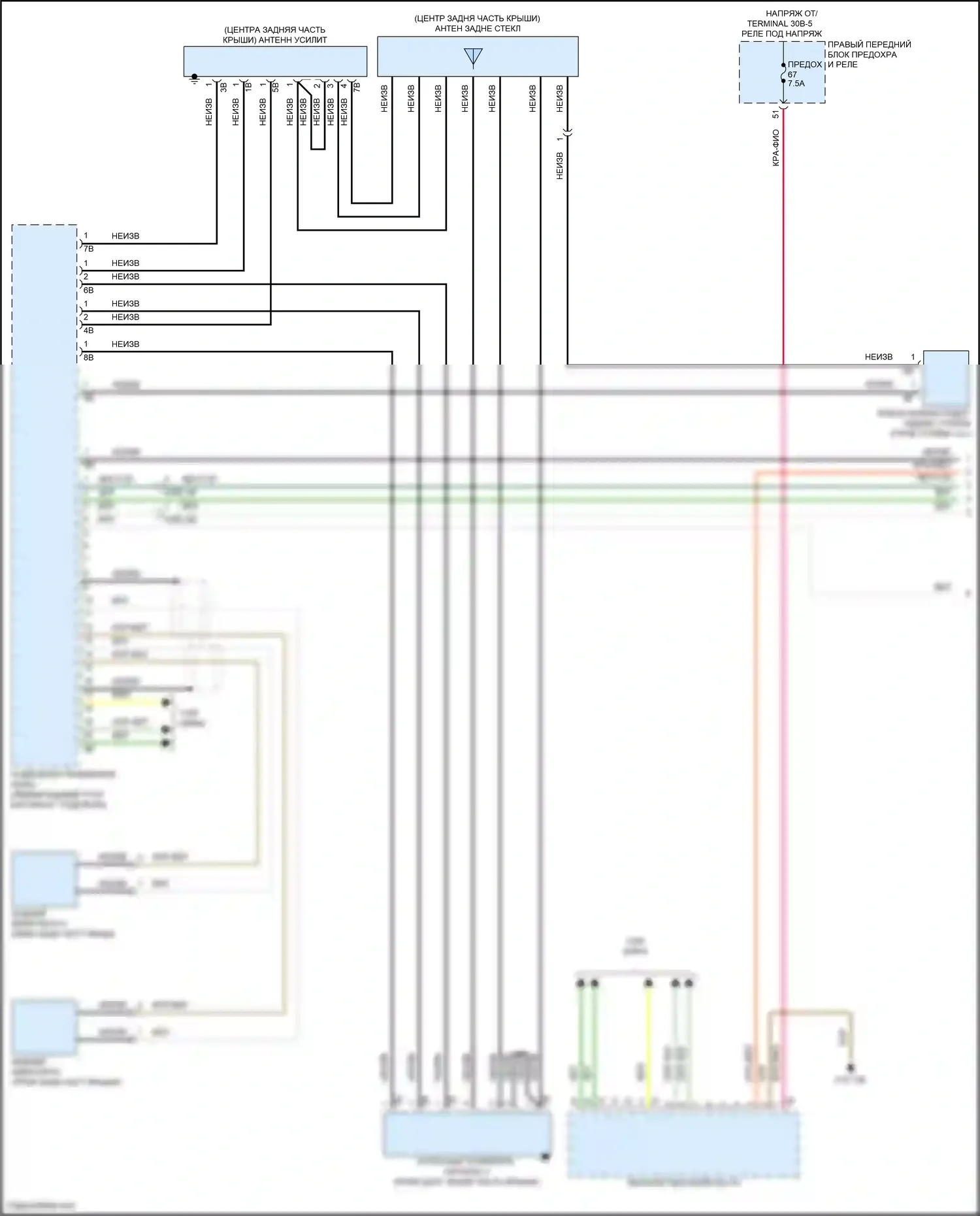 7 серия BMW G70 (2022-2024): Электросхема радиосистемы, высокий уровень (1 из 8) 