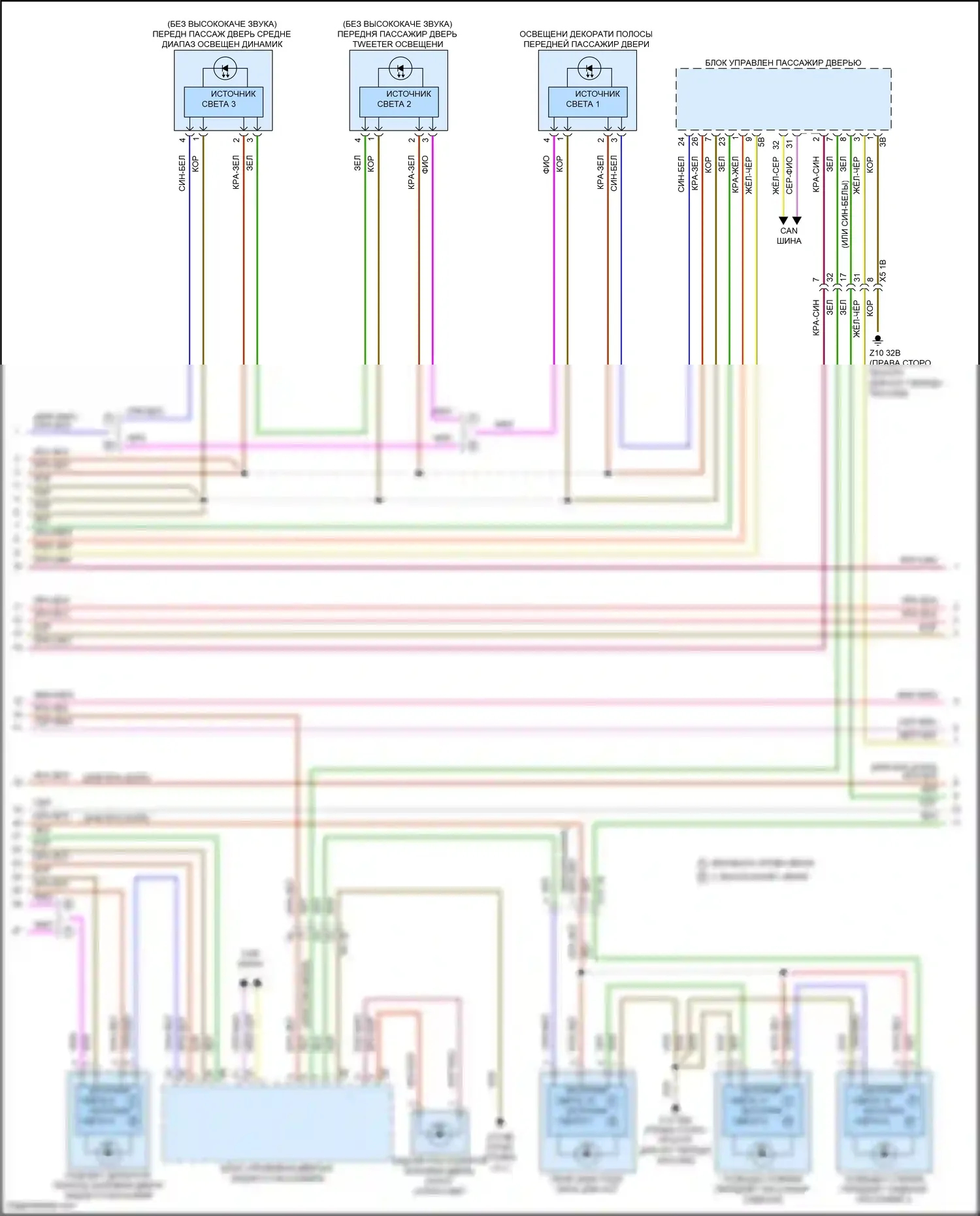 7 серия BMW G70 (2022-2024): Электросхема освещения салона (3 из 6) 